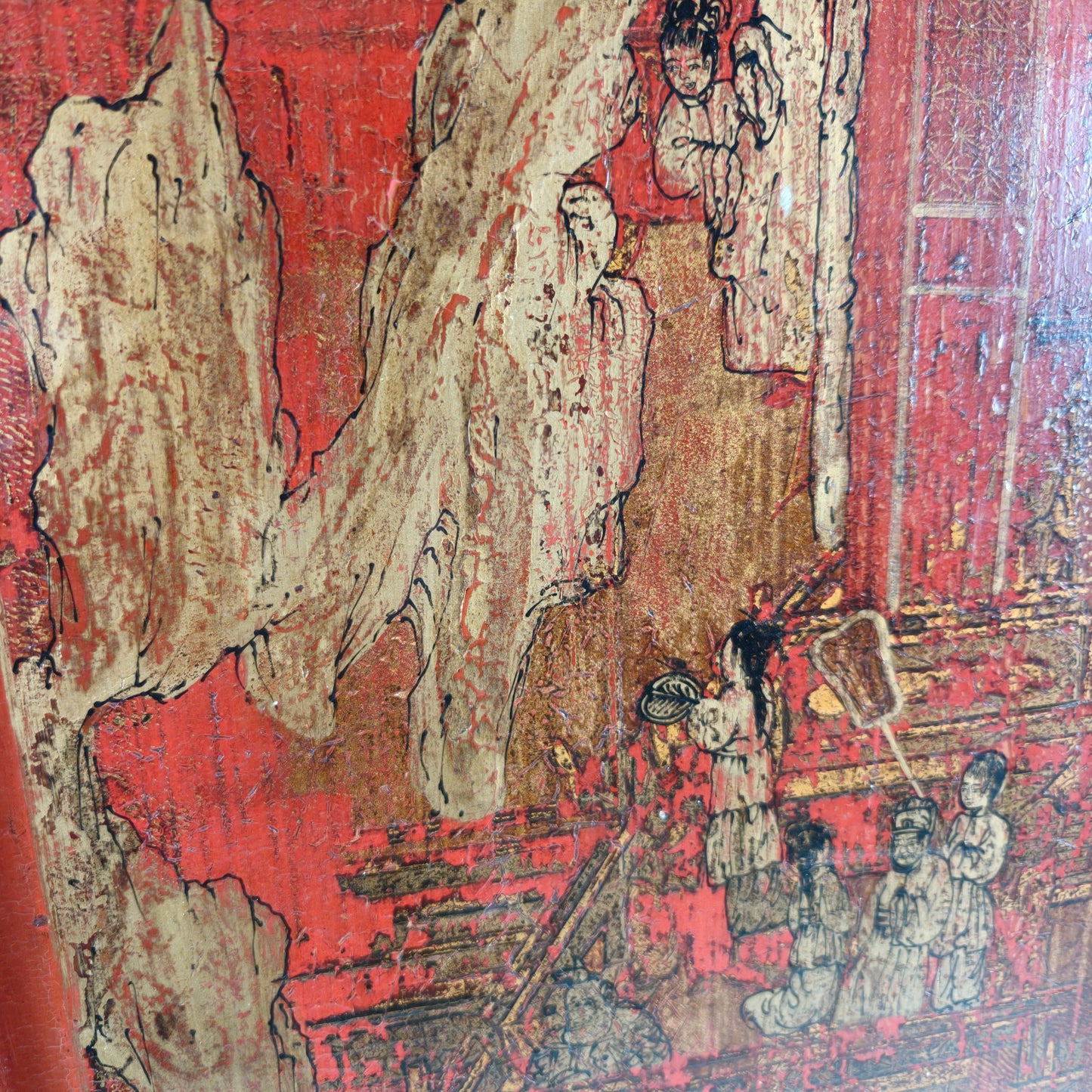 Antique Chinese red lacquer cabinet, late 19th / early 20th century. Antique Chinese red lacquer cabinet, late 19th / early 20th century.