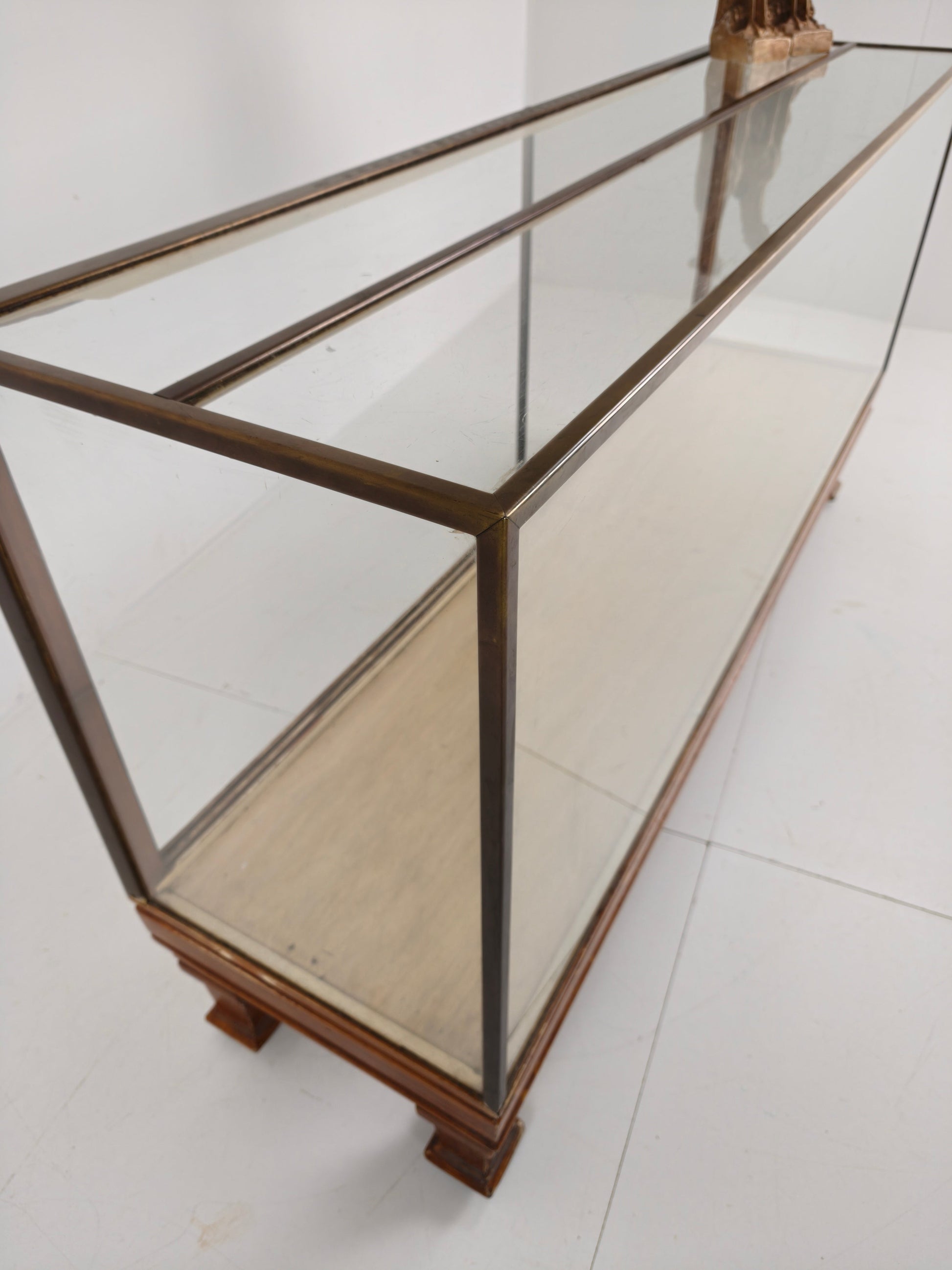 Antique English Brass Store Display Counter – Slim Model with Yard Measurements Antique English Brass Store Display Counter – Slim Model with Yard Measurements