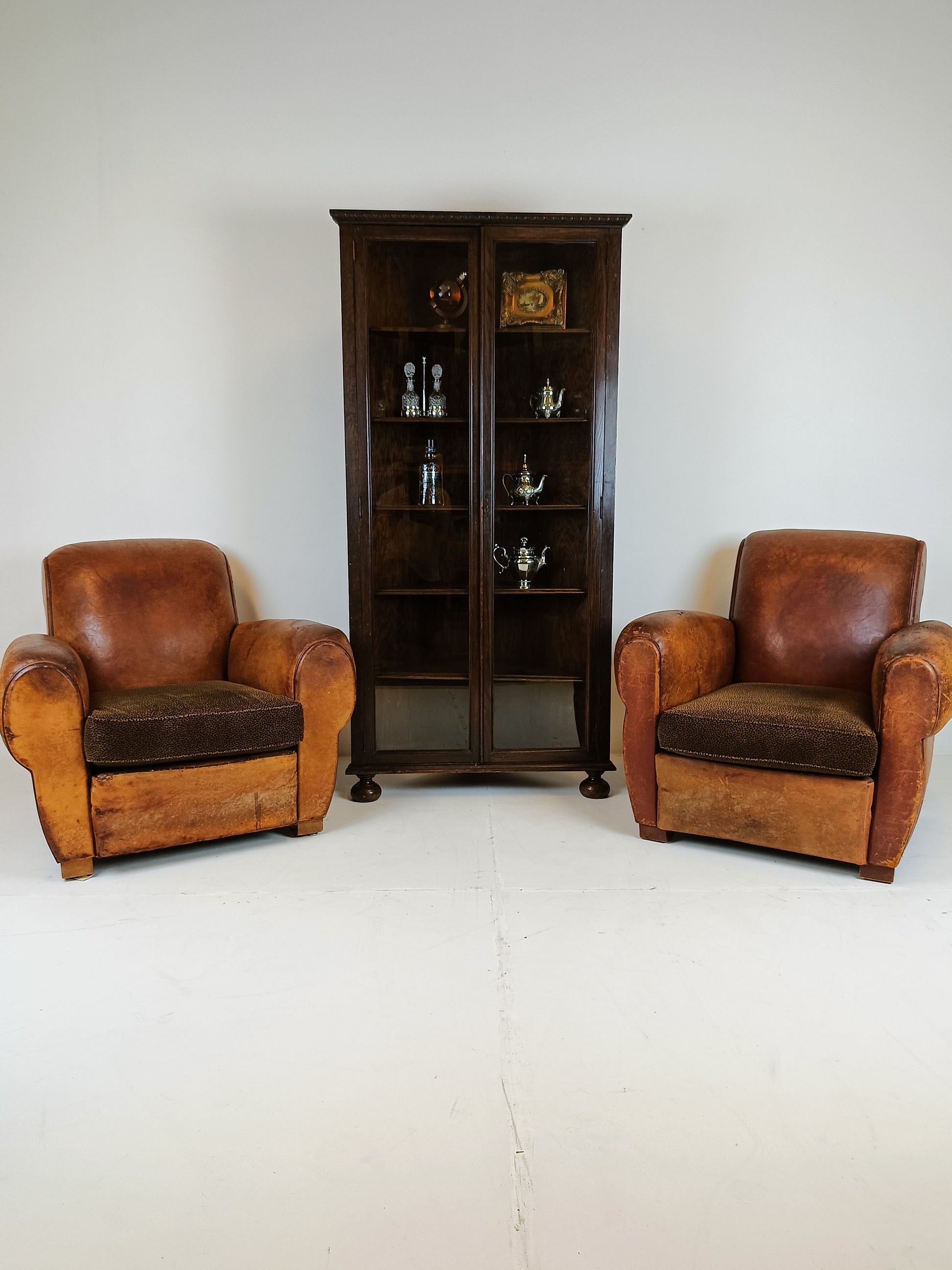 Antique English Corner Cabinet with Display Case Antique English Corner Cabinet with Display Case