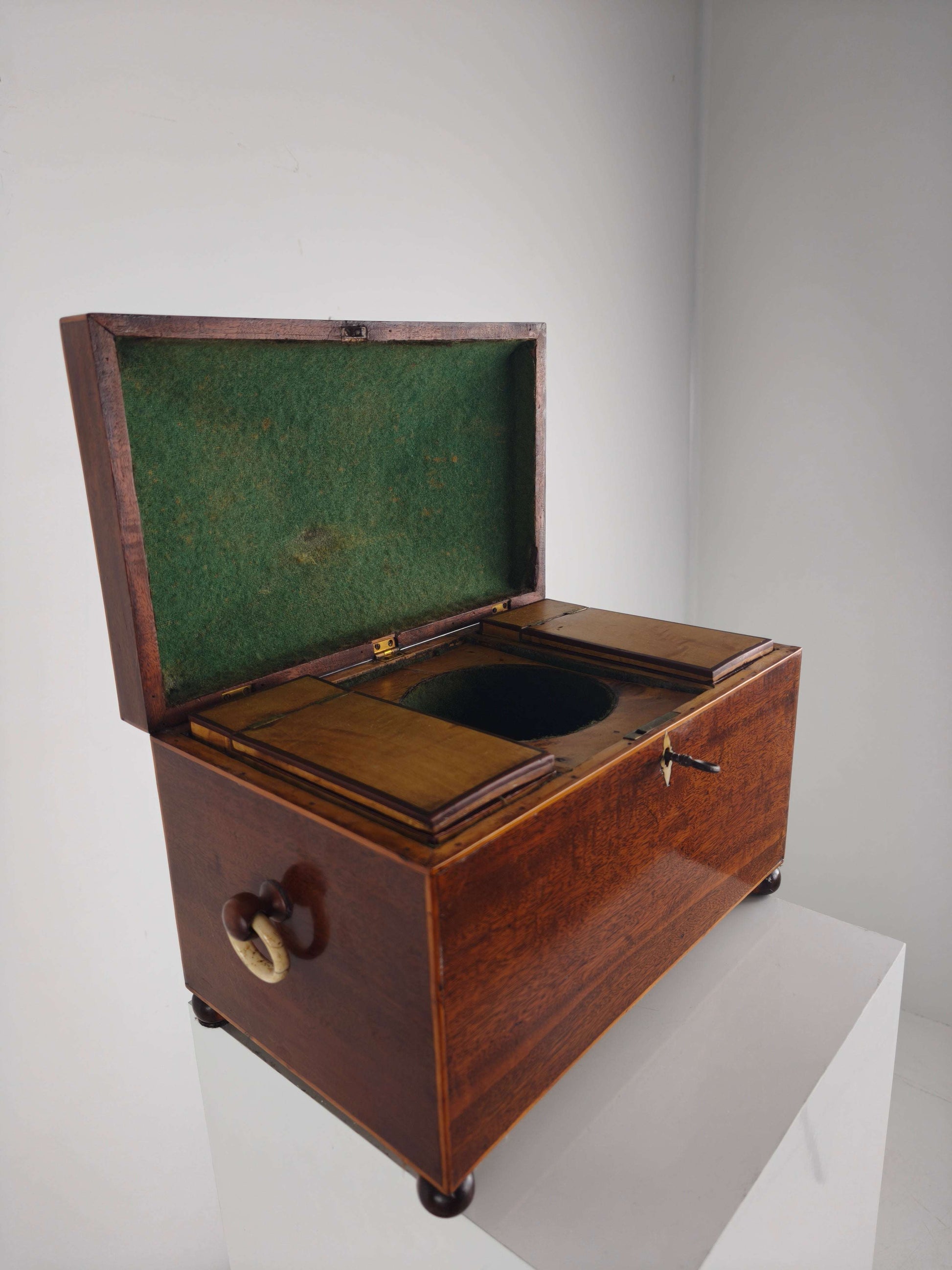Antique English Rosewood Tea box, Early 19th Century Antique English Rosewood Tea box, Early 19th Century