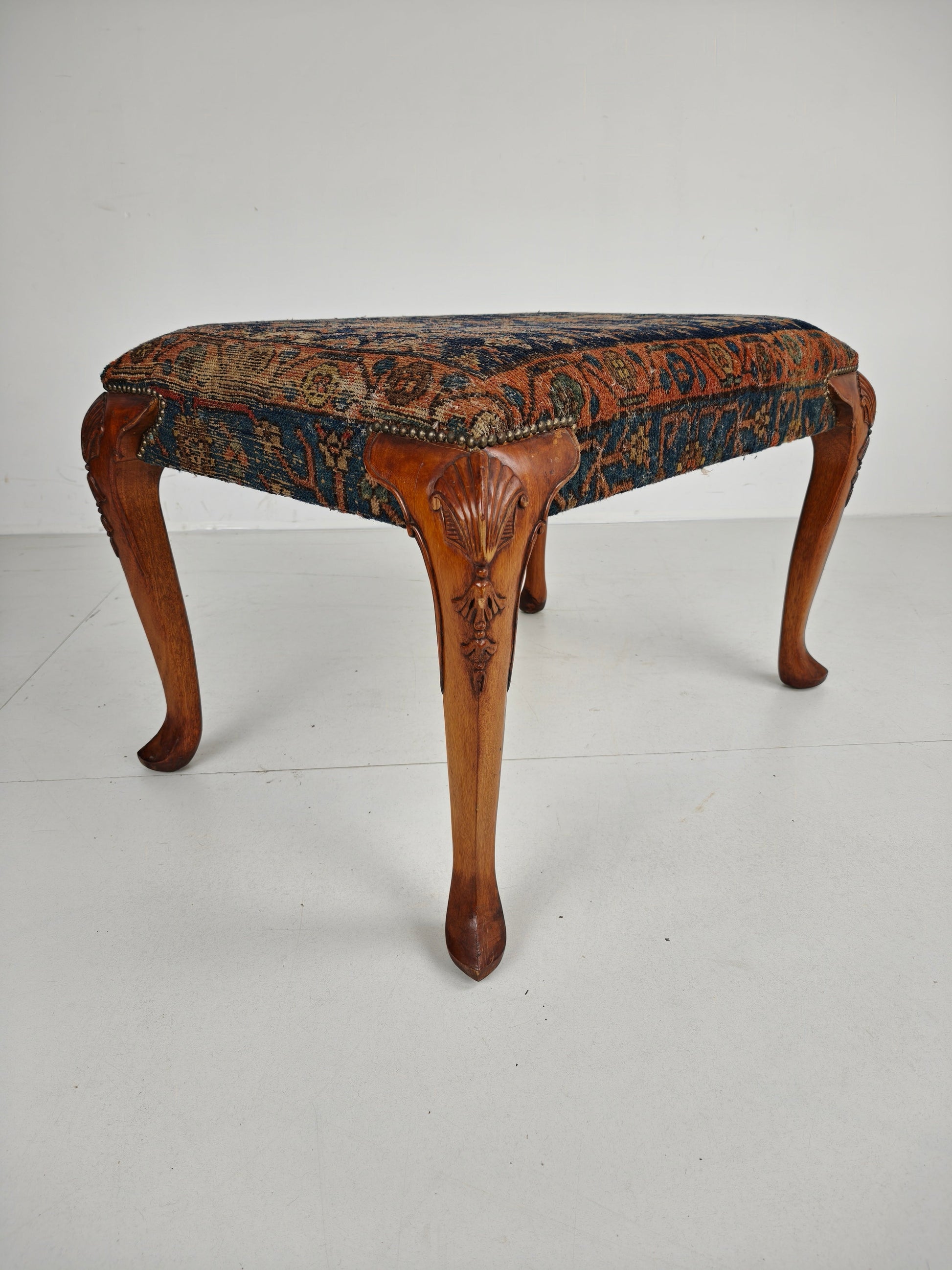Antique Foot Stool, Walnut, English Regency, Circa 1800–1820 Antique Foot Stool, Walnut, English Regency, Circa 1800–1820