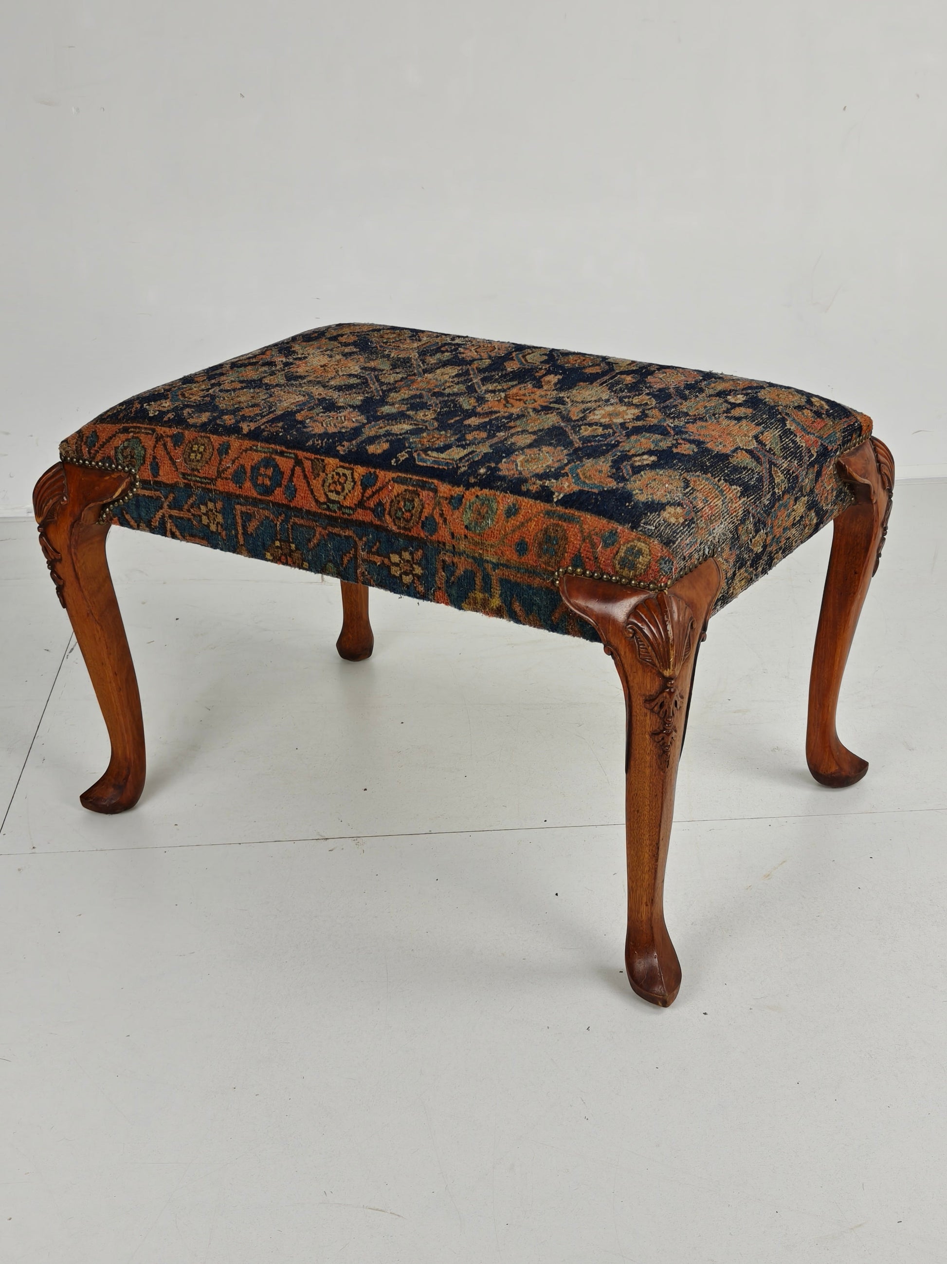 Antique Foot Stool, Walnut, English Regency, Circa 1800–1820 Antique Foot Stool, Walnut, English Regency, Circa 1800–1820