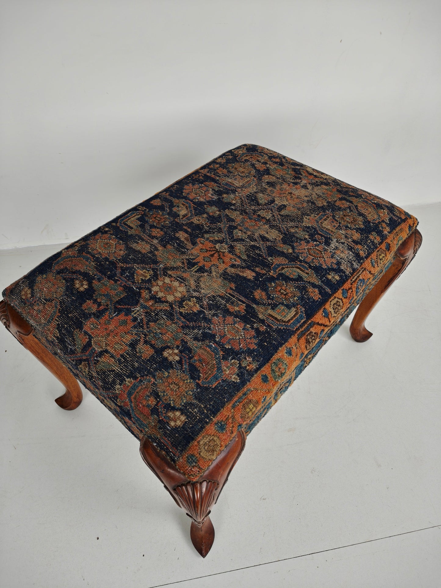 Antique Foot Stool, Walnut, English Regency, Circa 1800–1820 Antique Foot Stool, Walnut, English Regency, Circa 1800–1820