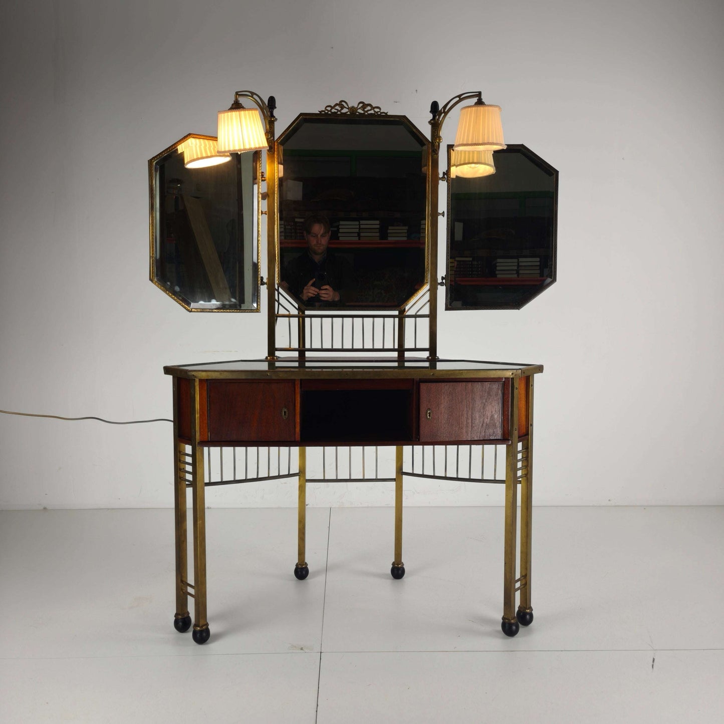 Antique French Brass Dressing Table -1930 Antique French Brass Dressing Table -1930