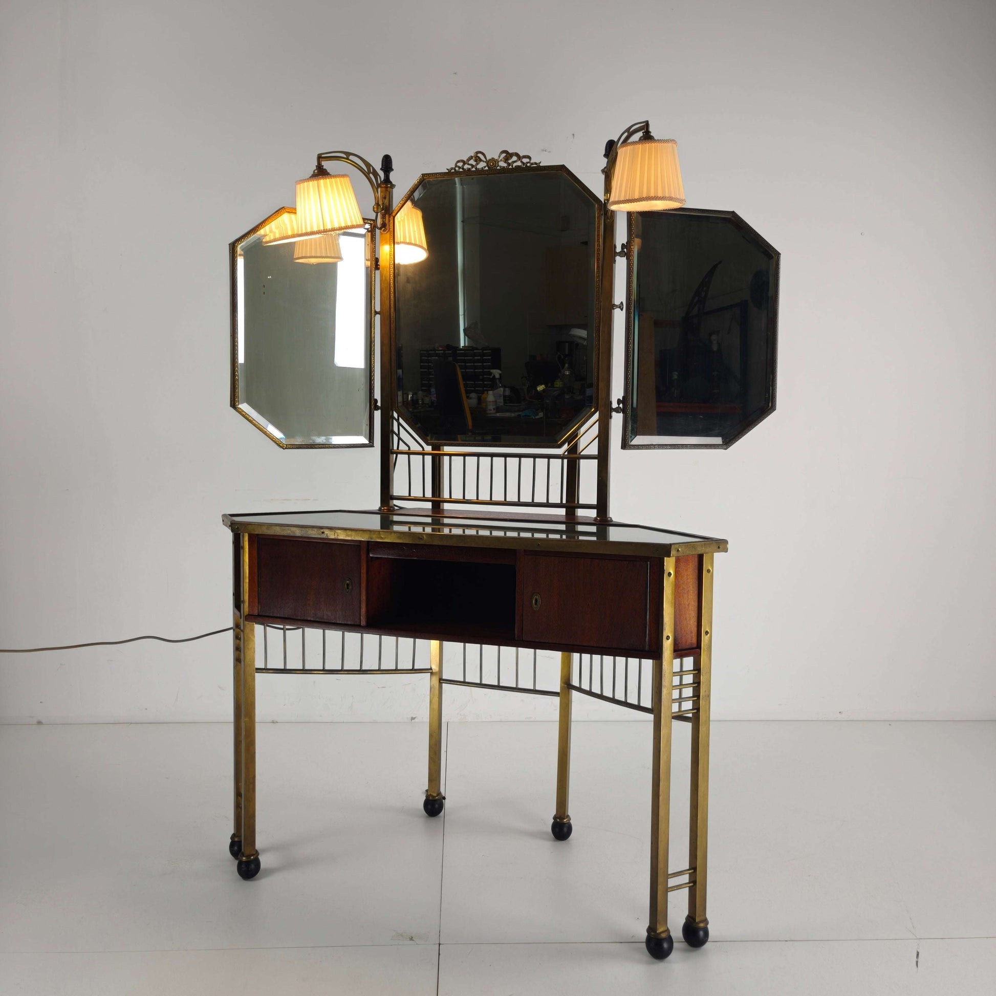 Antique French Brass Dressing Table -1930 Antique French Brass Dressing Table -1930