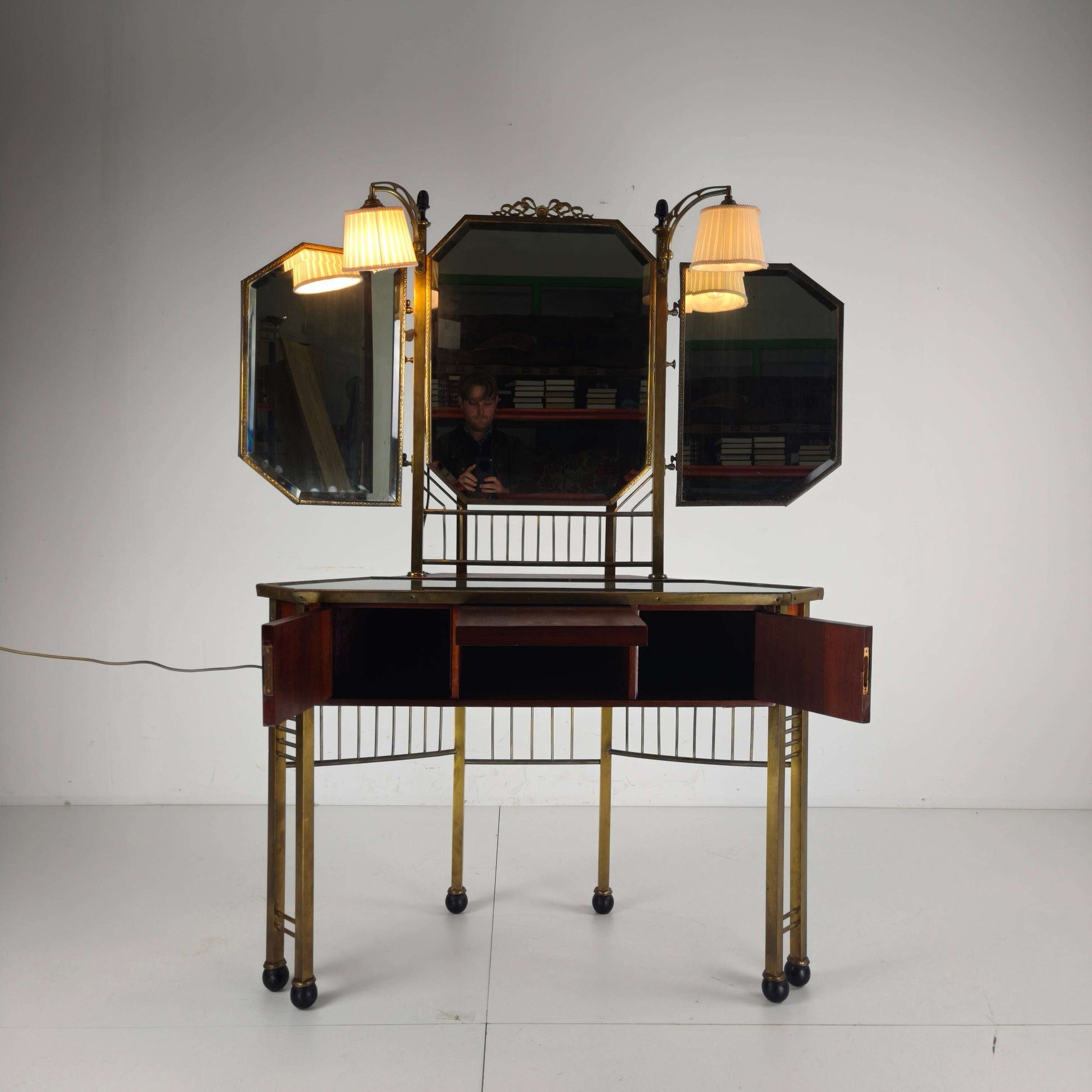 Antique French Brass Dressing Table -1930 Antique French Brass Dressing Table -1930