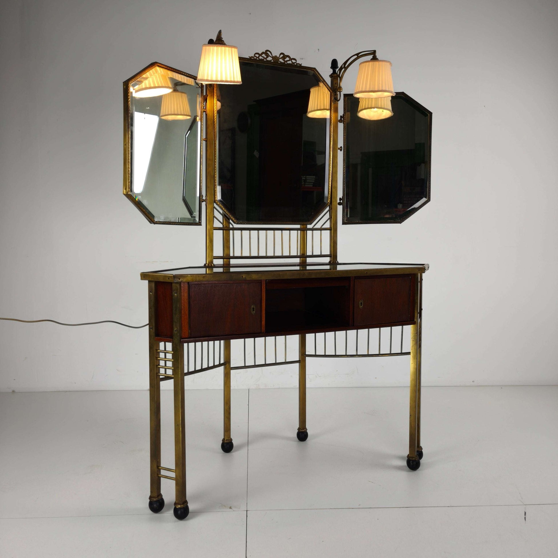 Antique French Brass Dressing Table -1930 Antique French Brass Dressing Table -1930