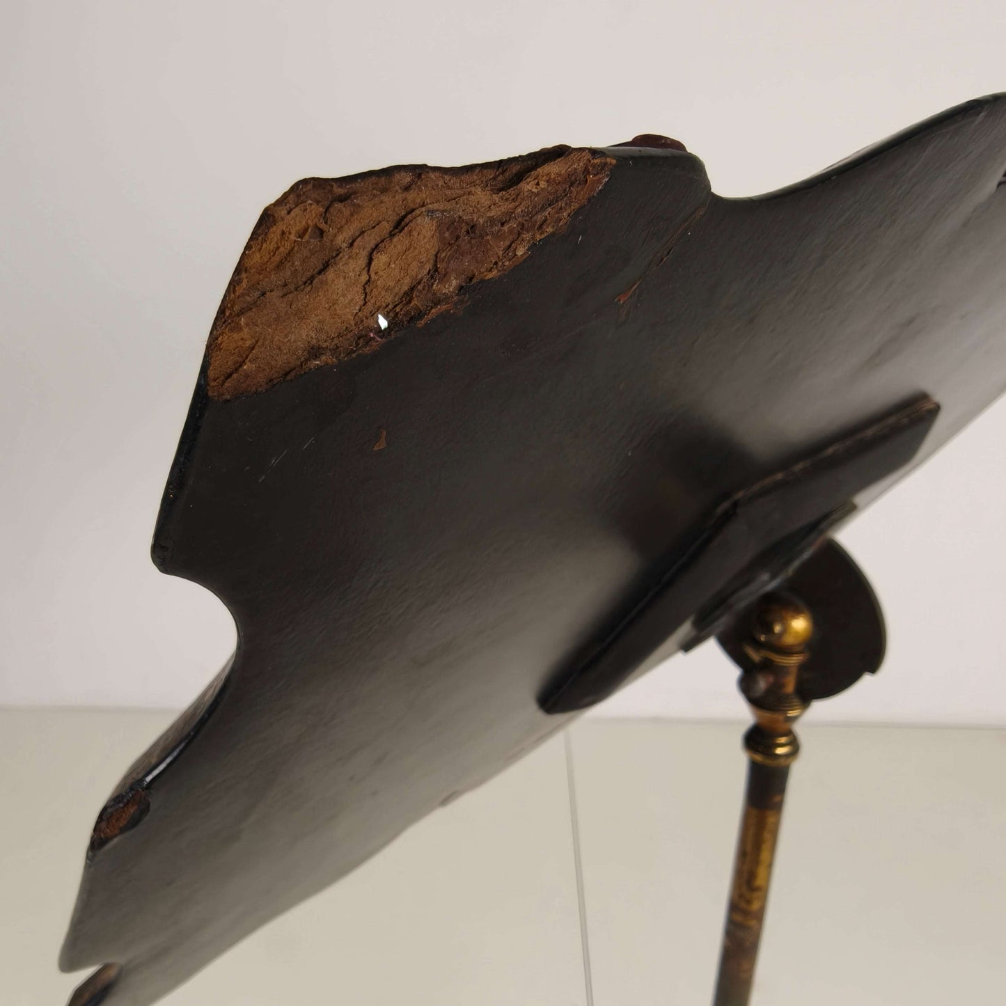 Antique French Papier-Mâché Lacquer Music Stand with Mother of Pearl Inlay c.1880 Antique French Papier-Mâché Lacquer Music Stand with Mother of Pearl Inlay c.1880