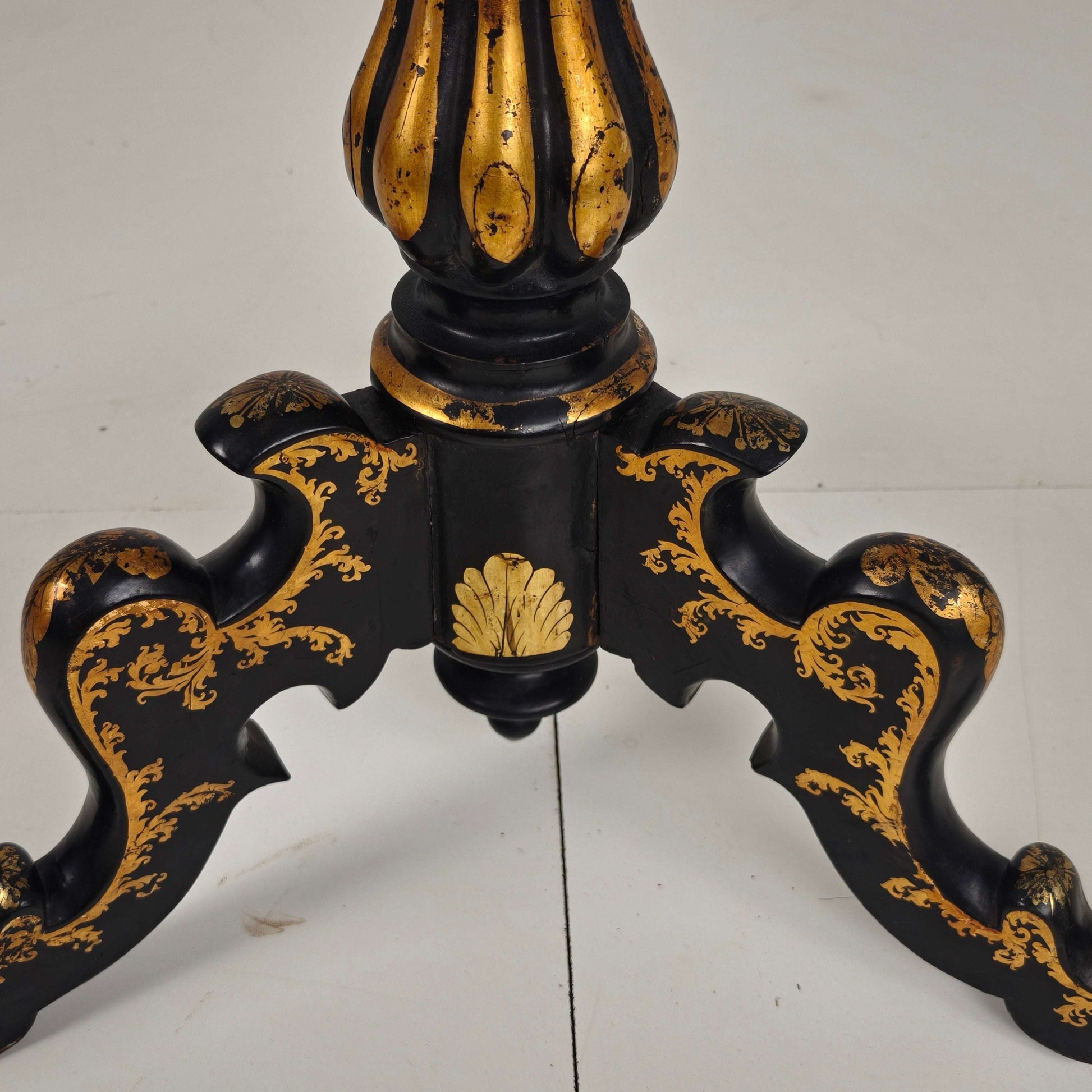 Antique French Papier-Mâché Lacquer Music Stand with Mother of Pearl Inlay c.1880 Antique French Papier-Mâché Lacquer Music Stand with Mother of Pearl Inlay c.1880