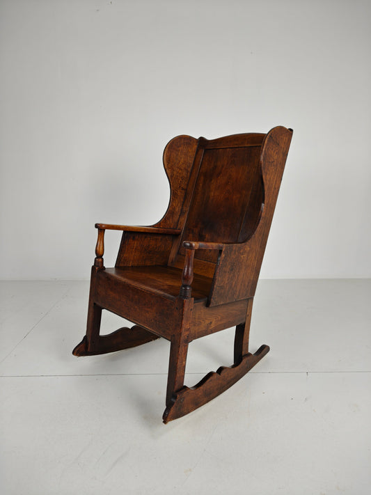 Antique Lambing Chair / Rocking Chair – ca. 1800, Oak Antique Lambing Chair / Rocking Chair – ca. 1800, Oak