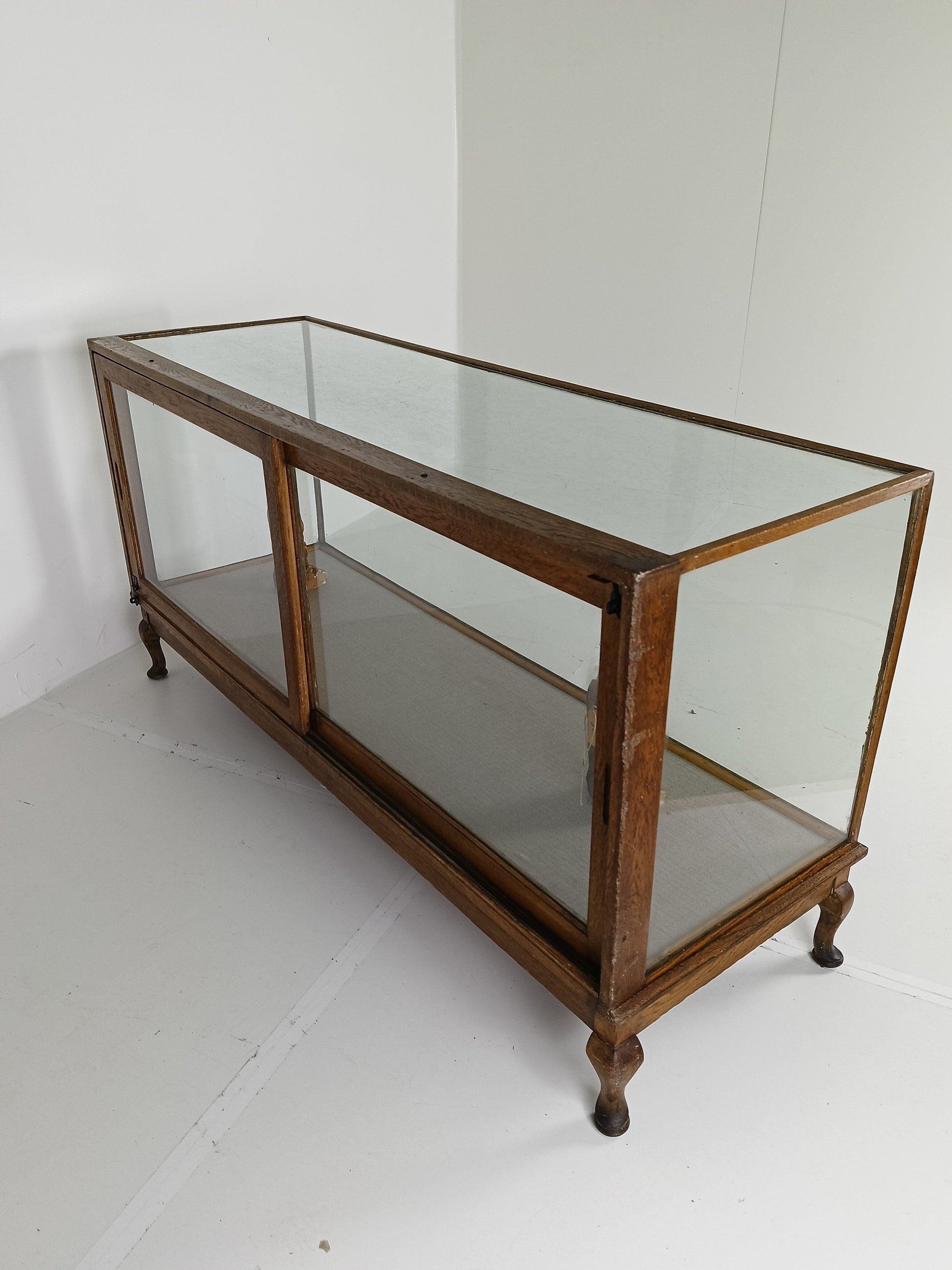 Antique Large Glass Display Cabinet / Shop Counter Antique Large Glass Display Cabinet / Shop Counter