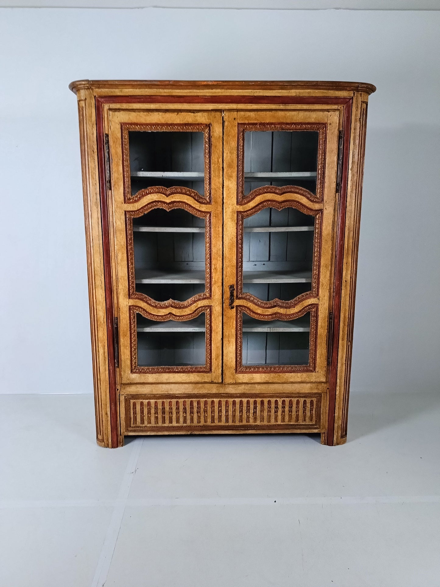 Antique Painted French Display Cabinet Antique Painted French Display Cabinet