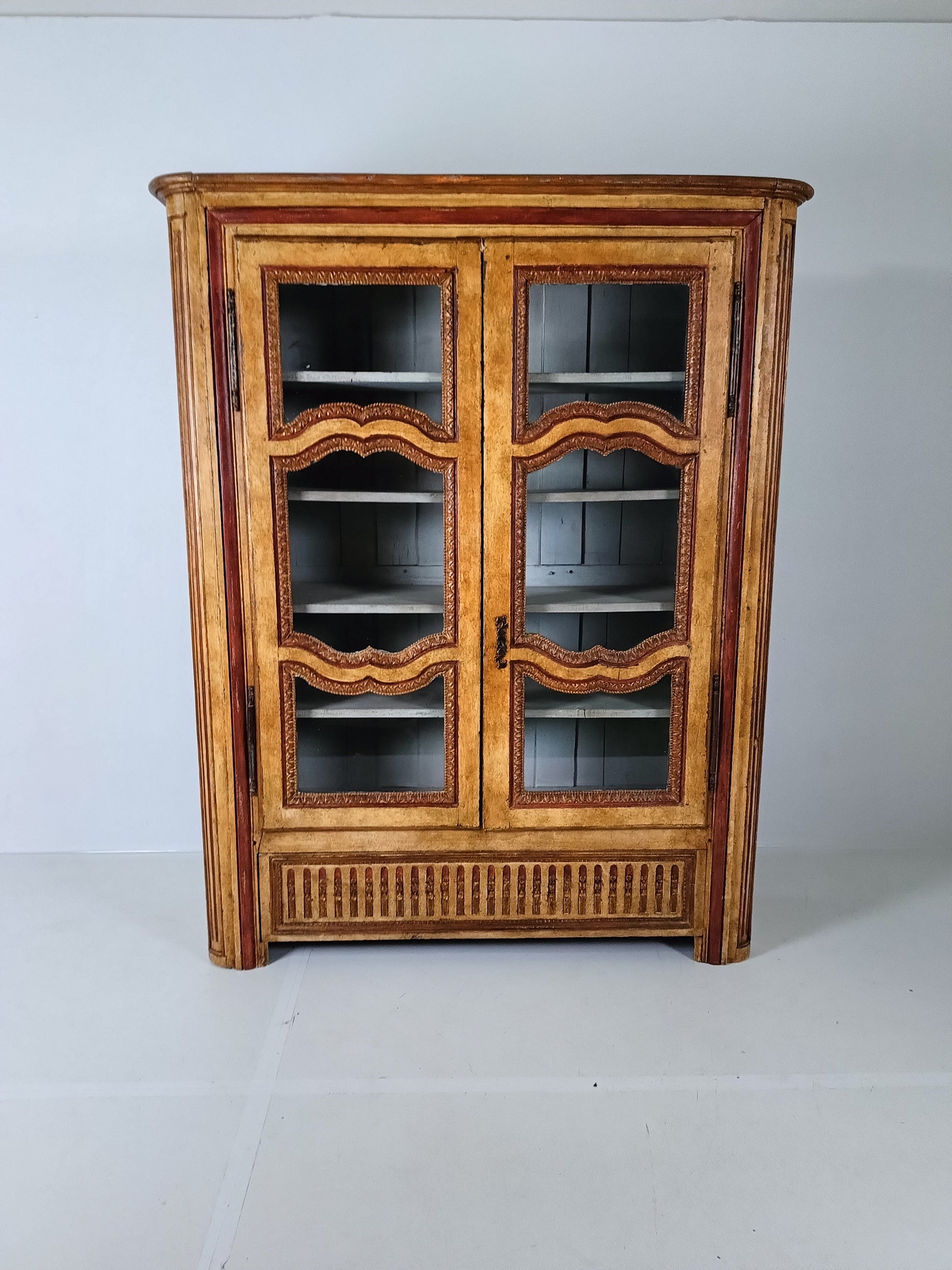 Antique Painted French Display Cabinet Antique Painted French Display Cabinet