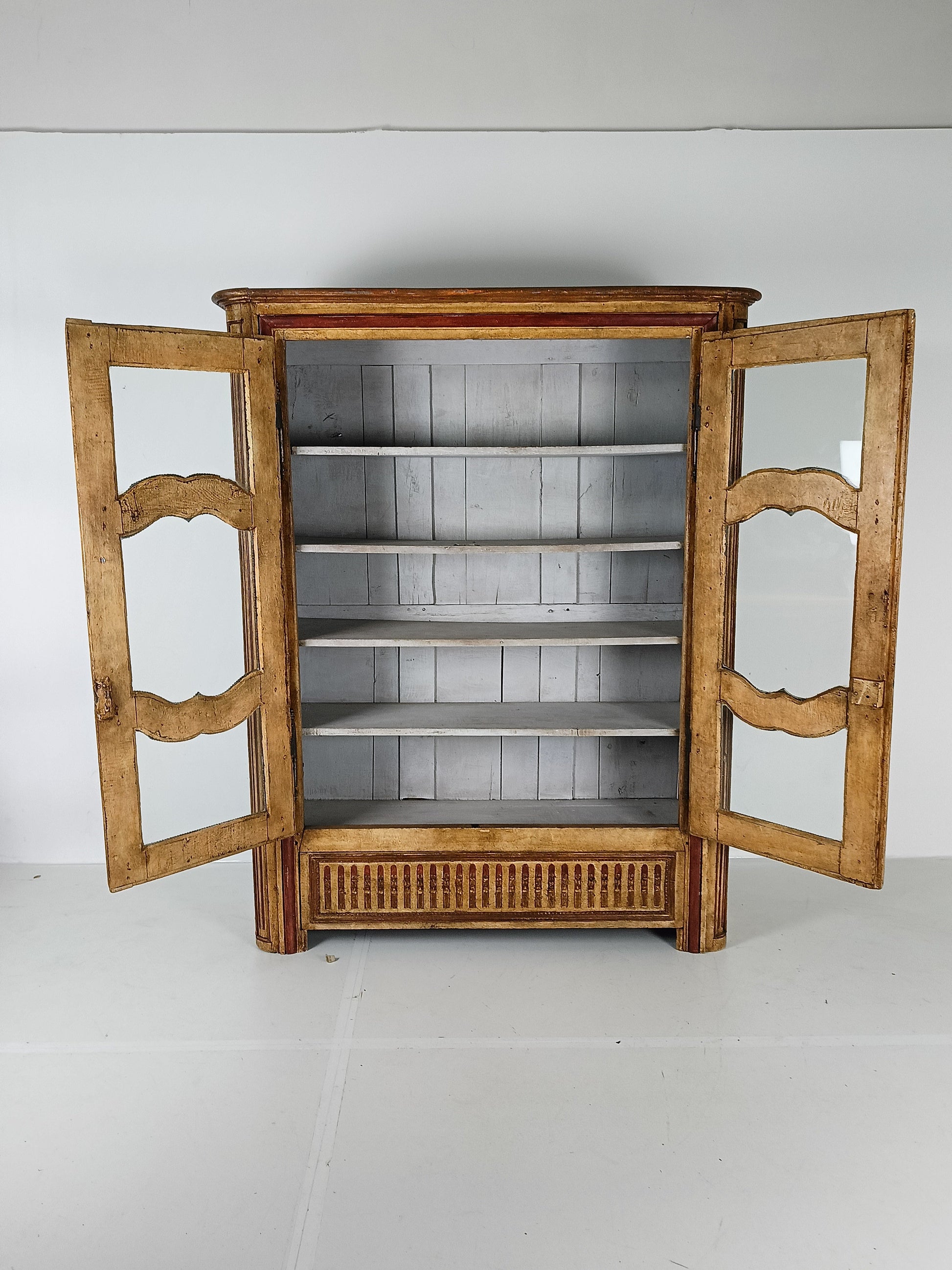 Antique Painted French Display Cabinet Antique Painted French Display Cabinet
