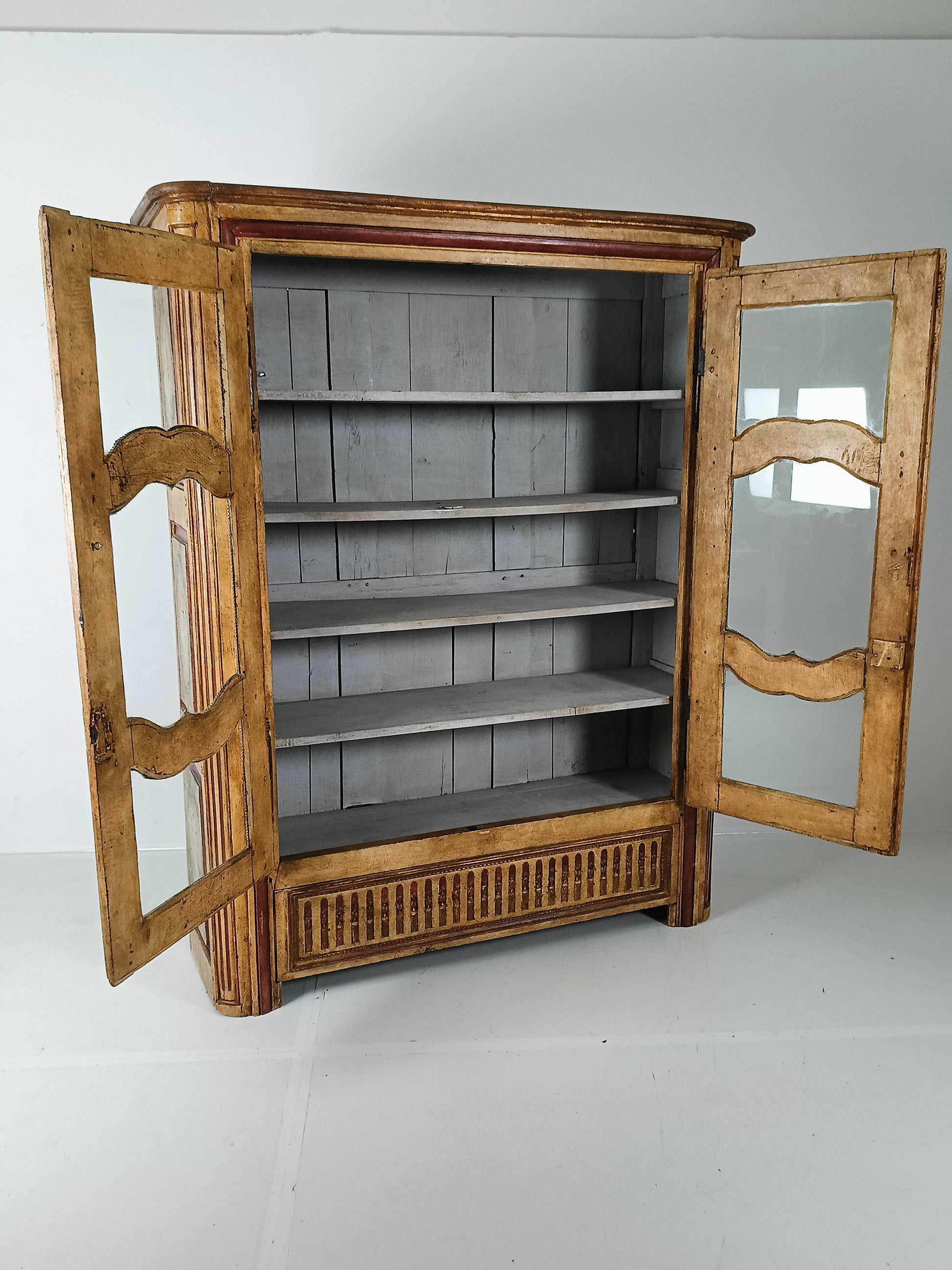 Antique Painted French Display Cabinet Antique Painted French Display Cabinet