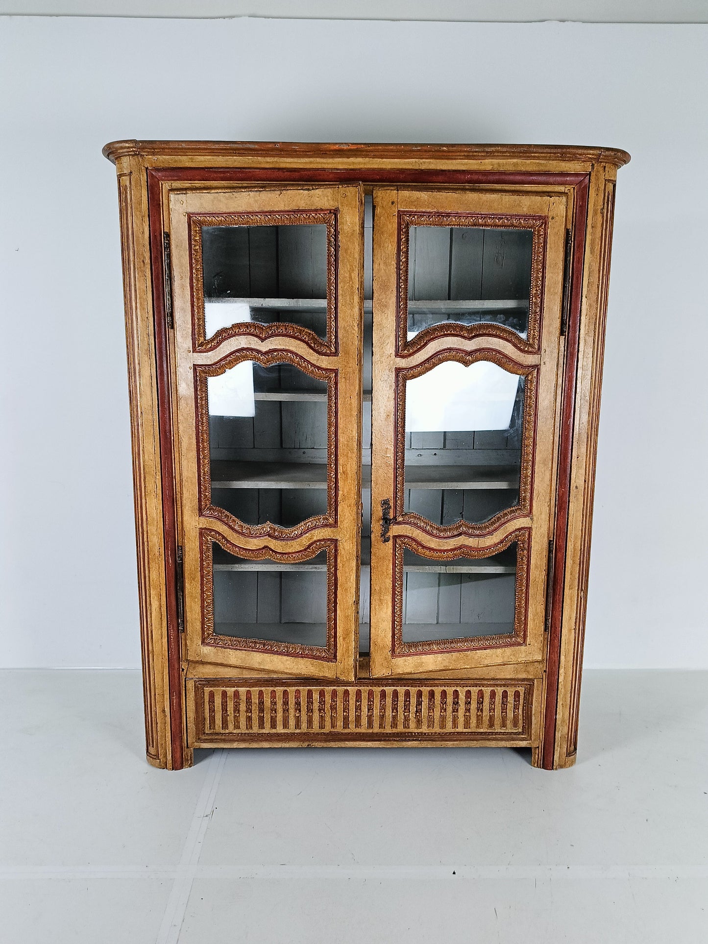 Antique Painted French Display Cabinet Antique Painted French Display Cabinet