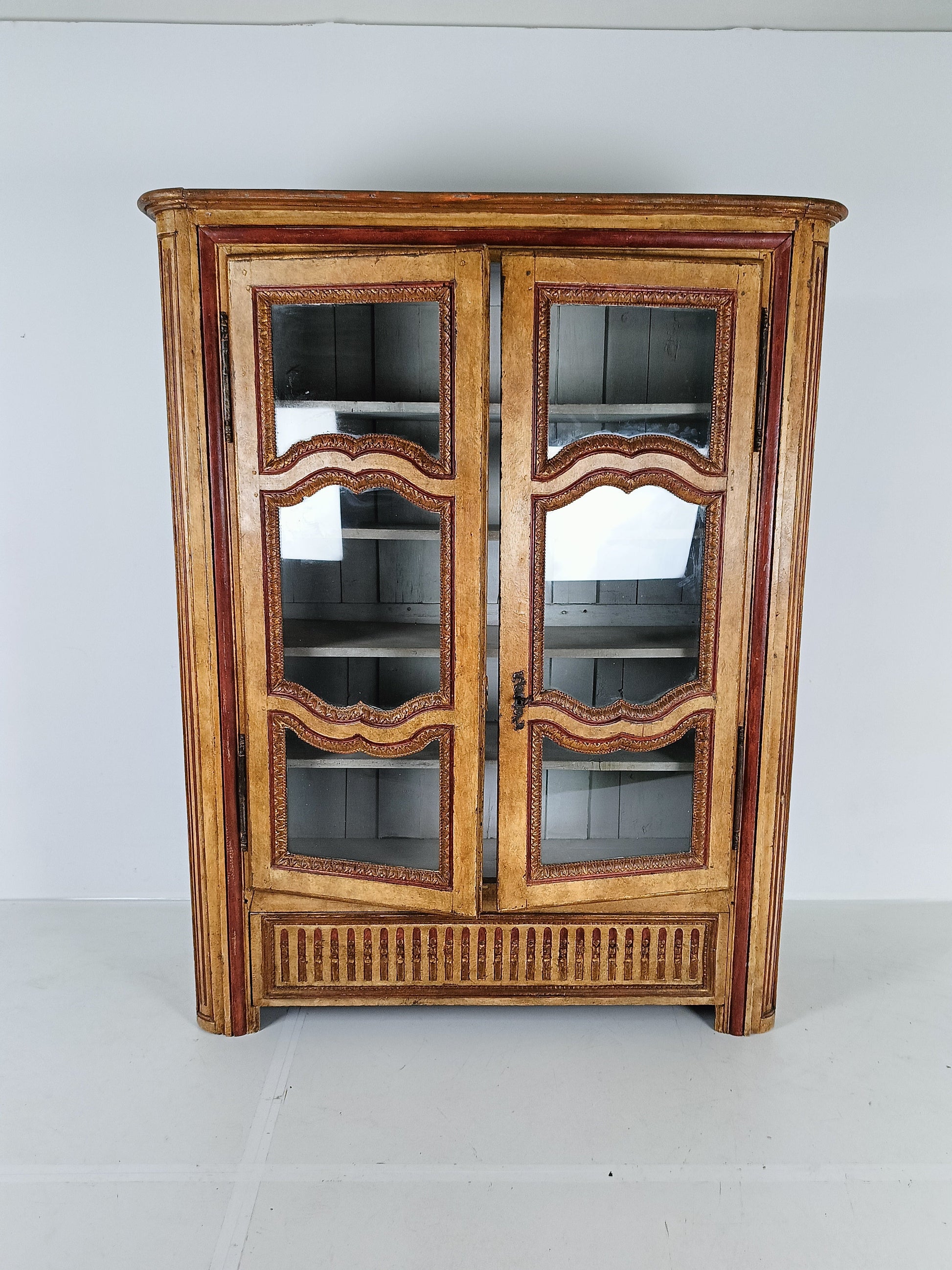Antique Painted French Display Cabinet Antique Painted French Display Cabinet