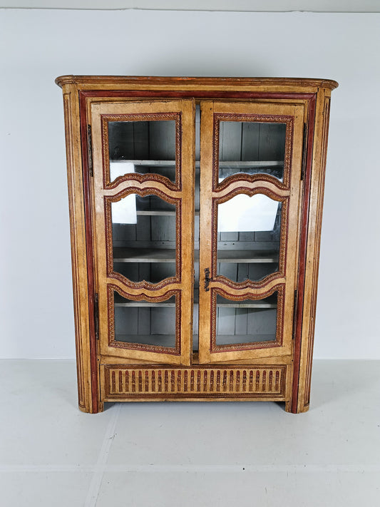 Antique Painted French Display Cabinet Antique Painted French Display Cabinet