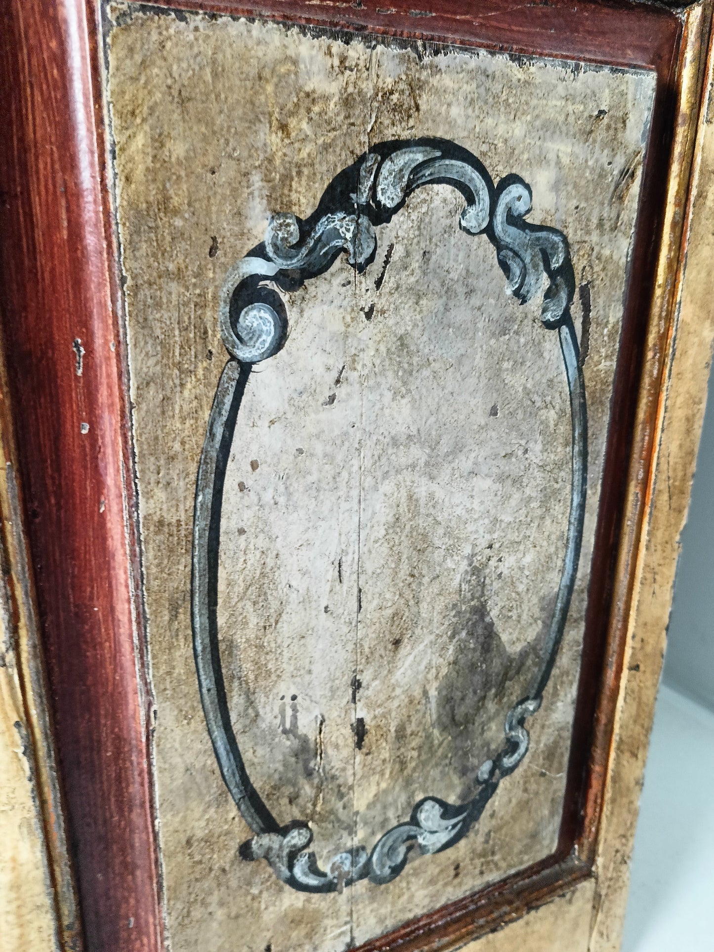 Antique Painted French Display Cabinet Antique Painted French Display Cabinet