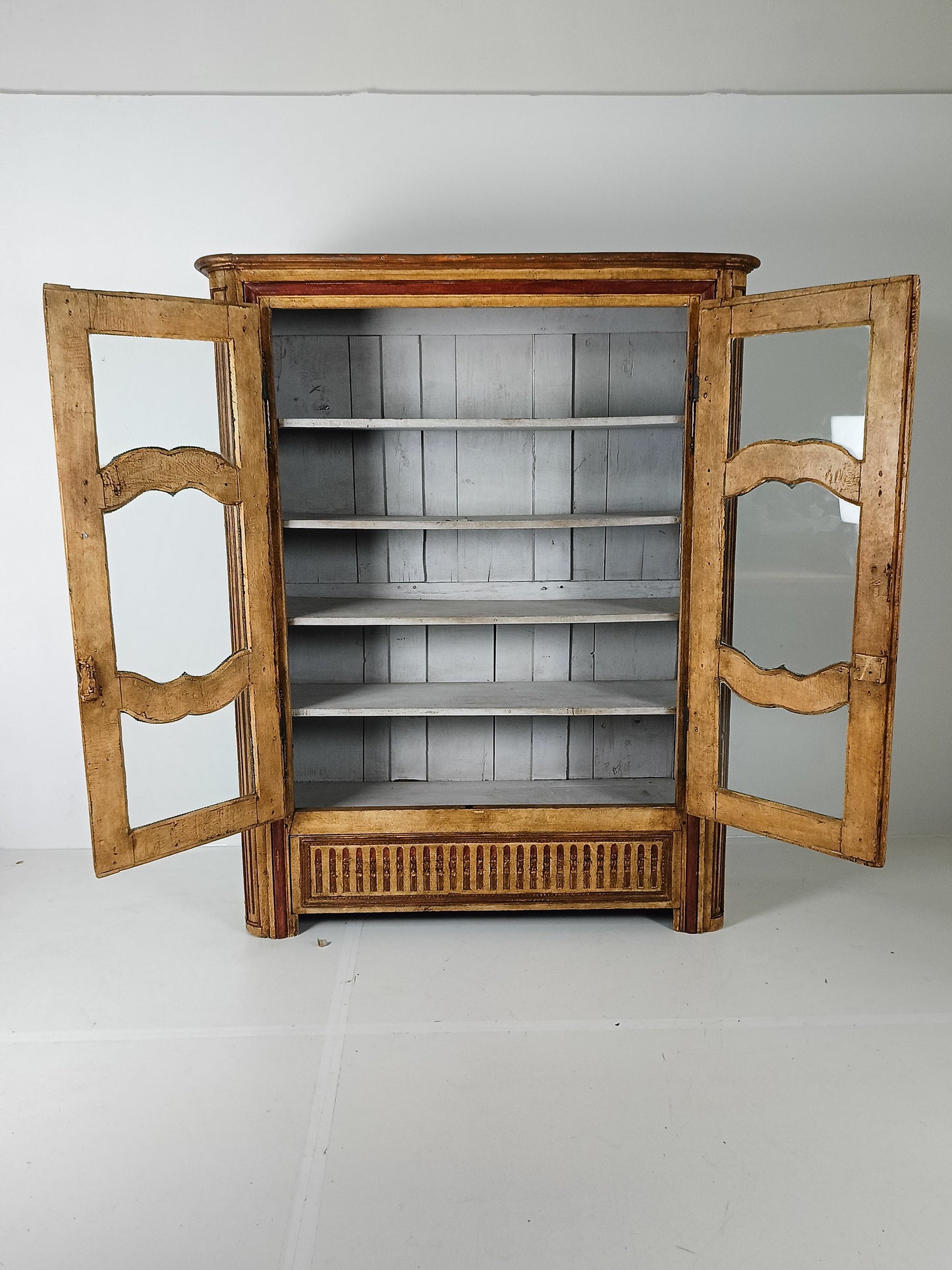 Antique Painted French Display Cabinet Antique Painted French Display Cabinet
