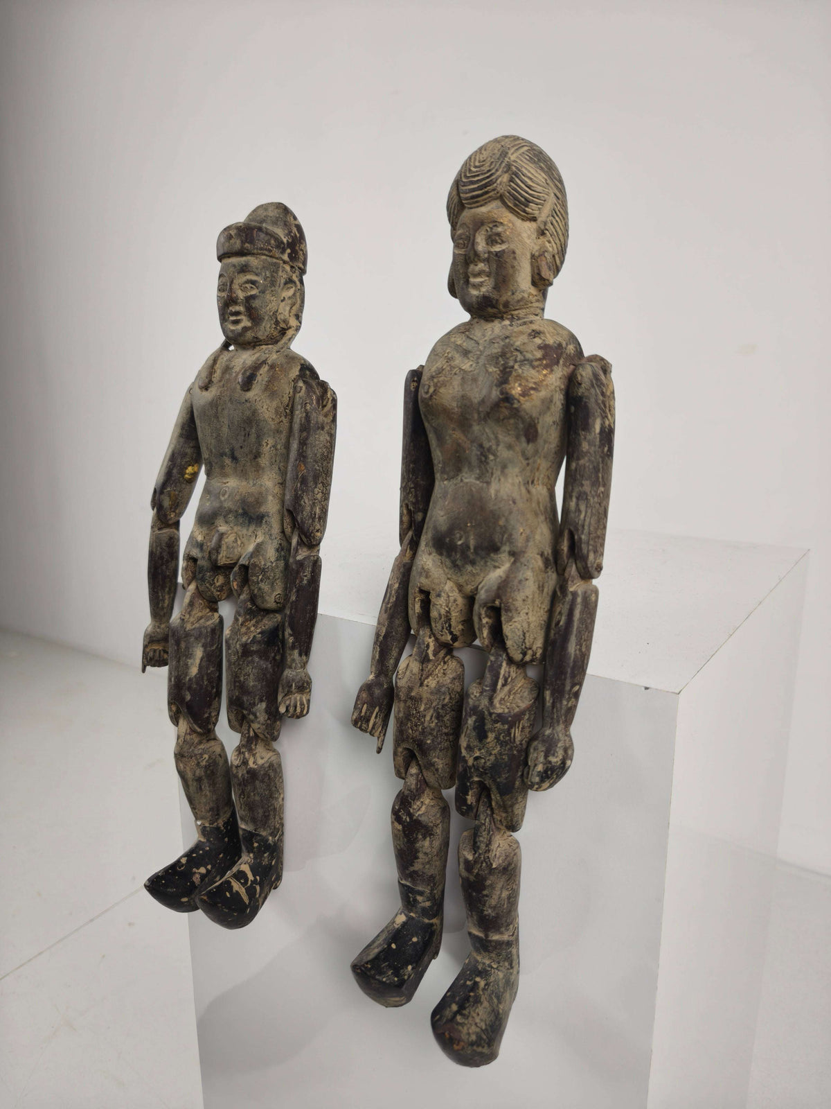Antique Pair of Chinese Wooden Fertility Dolls – Boy & Girl Figures Antique Pair of Chinese Wooden Fertility Dolls – Boy & Girl Figures