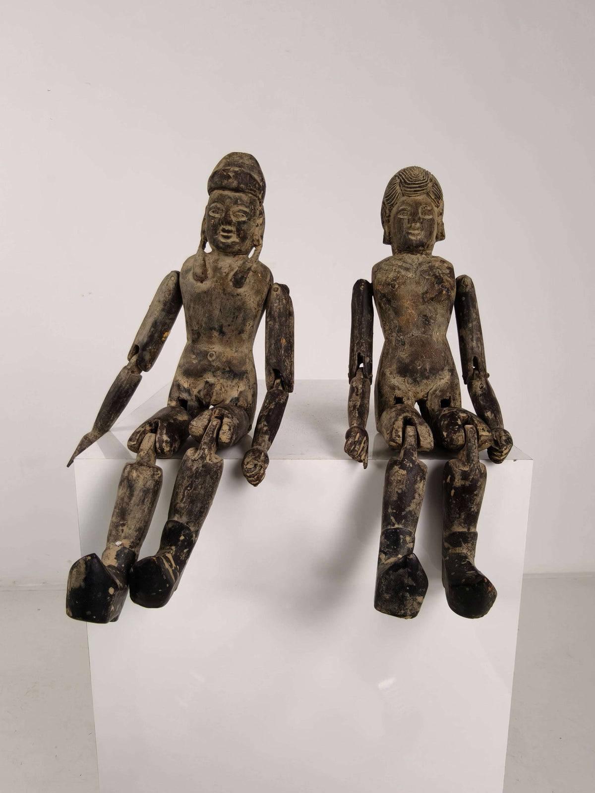 Antique Pair of Chinese Wooden Fertility Dolls – Boy & Girl Figures Antique Pair of Chinese Wooden Fertility Dolls – Boy & Girl Figures