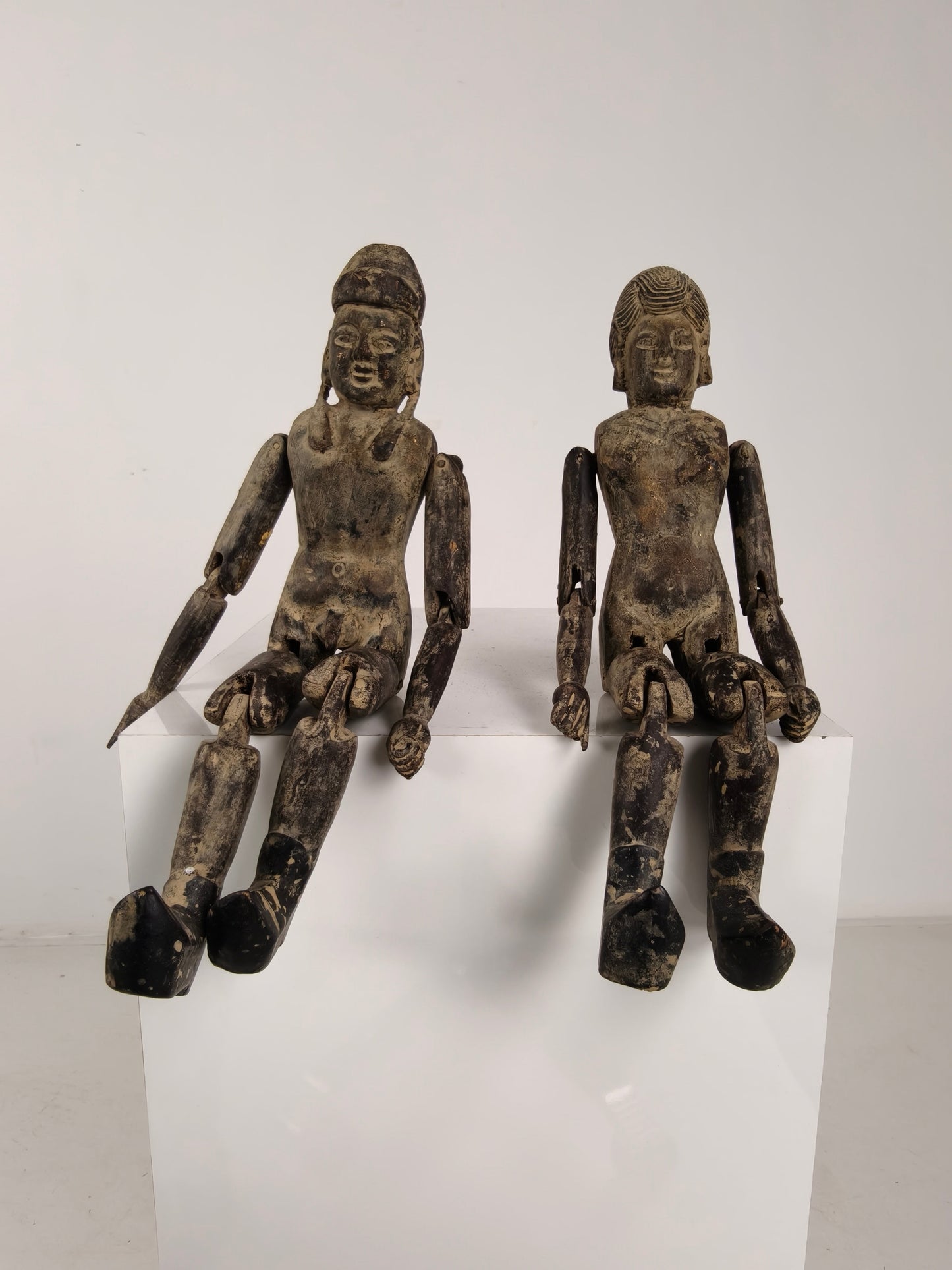 Antique Pair of Chinese Wooden Fertility Dolls – Boy & Girl Figures Antique Pair of Chinese Wooden Fertility Dolls – Boy & Girl Figures