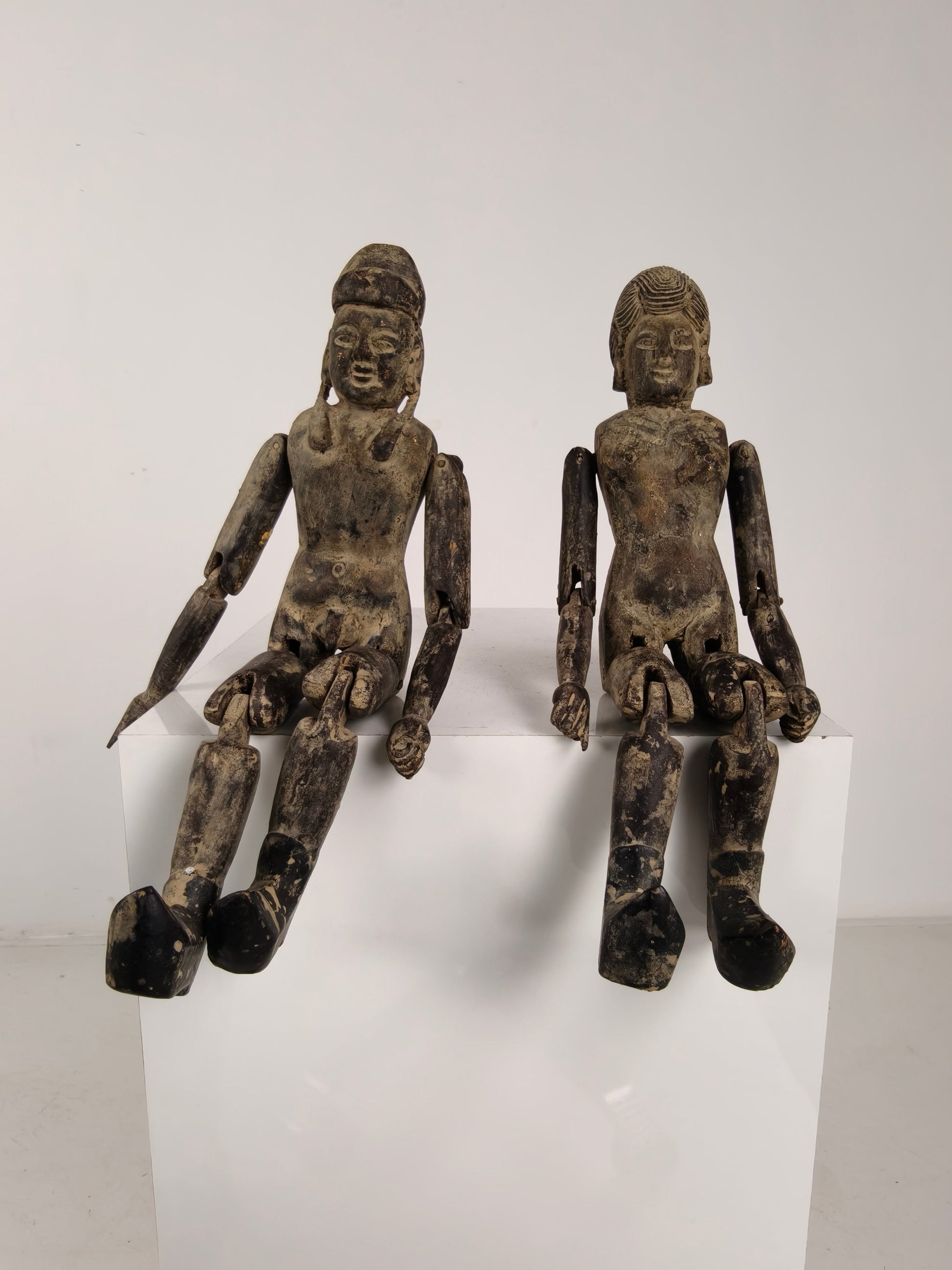 Antique Pair of Chinese Wooden Fertility Dolls – Boy & Girl Figures Antique Pair of Chinese Wooden Fertility Dolls – Boy & Girl Figures