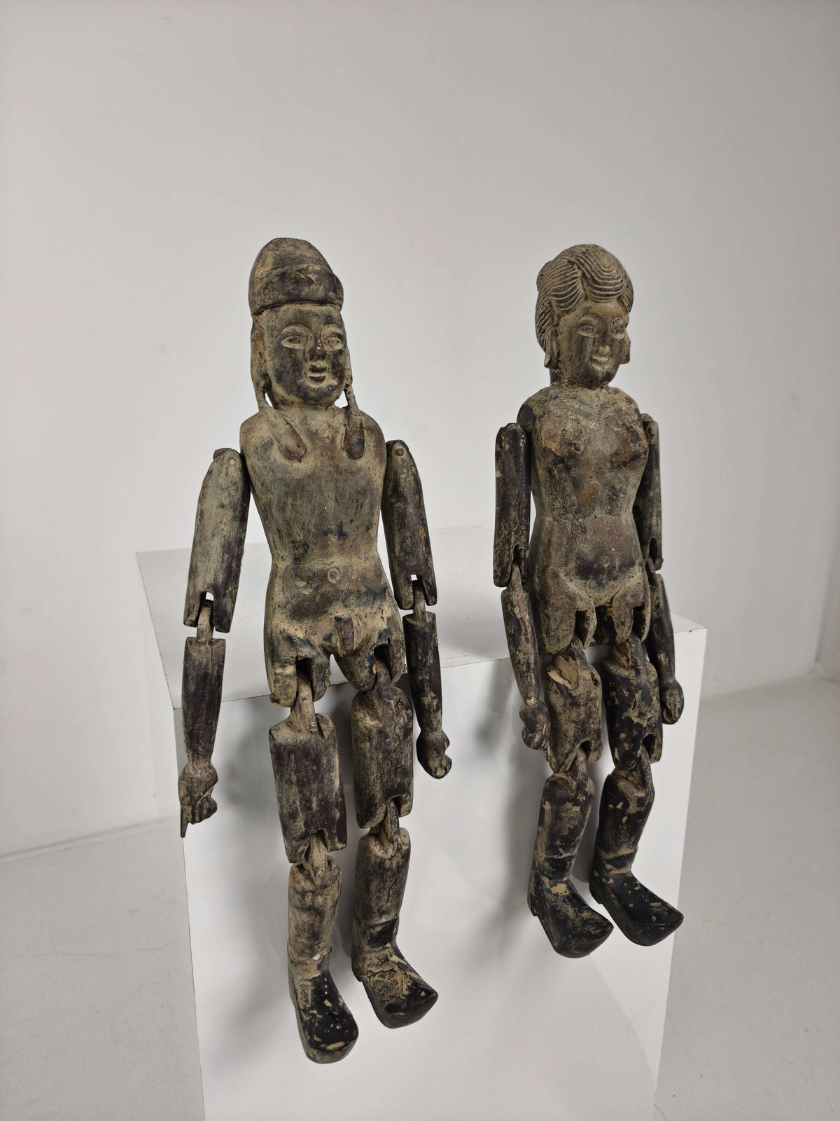 Antique Pair of Chinese Wooden Fertility Dolls – Boy & Girl Figures Antique Pair of Chinese Wooden Fertility Dolls – Boy & Girl Figures
