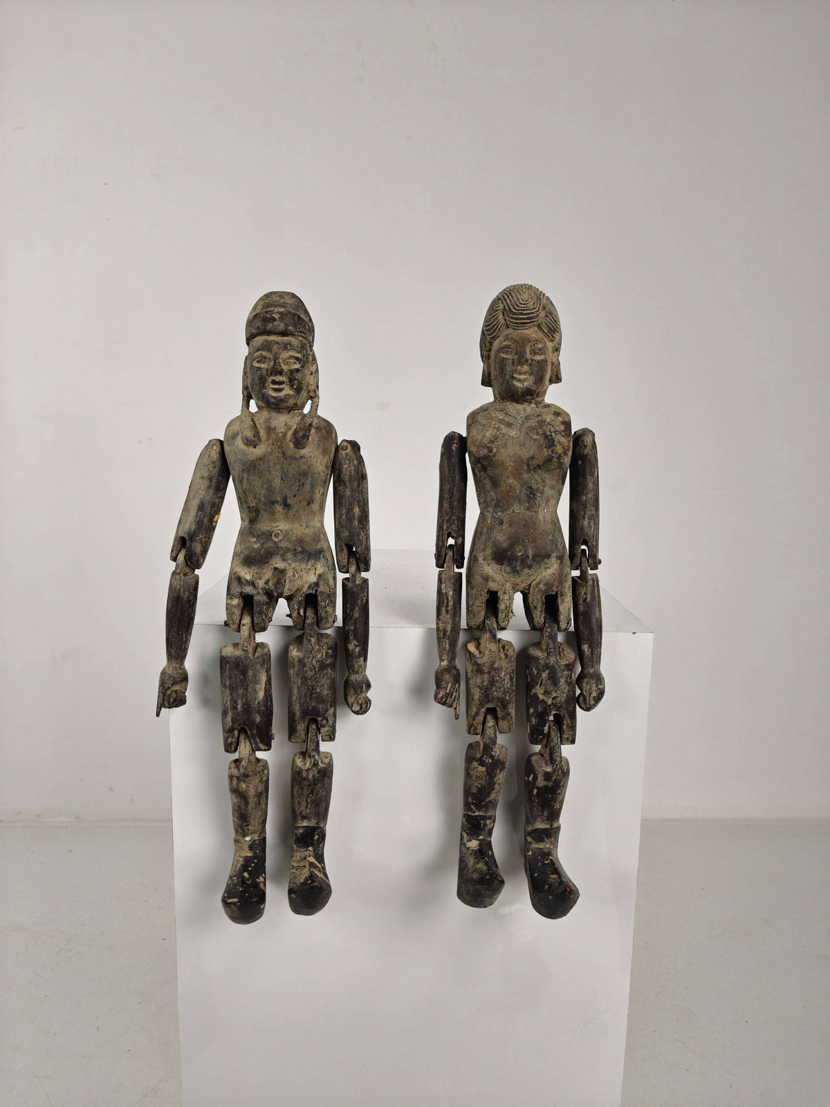 Antique Pair of Chinese Wooden Fertility Dolls – Boy & Girl Figures Antique Pair of Chinese Wooden Fertility Dolls – Boy & Girl Figures