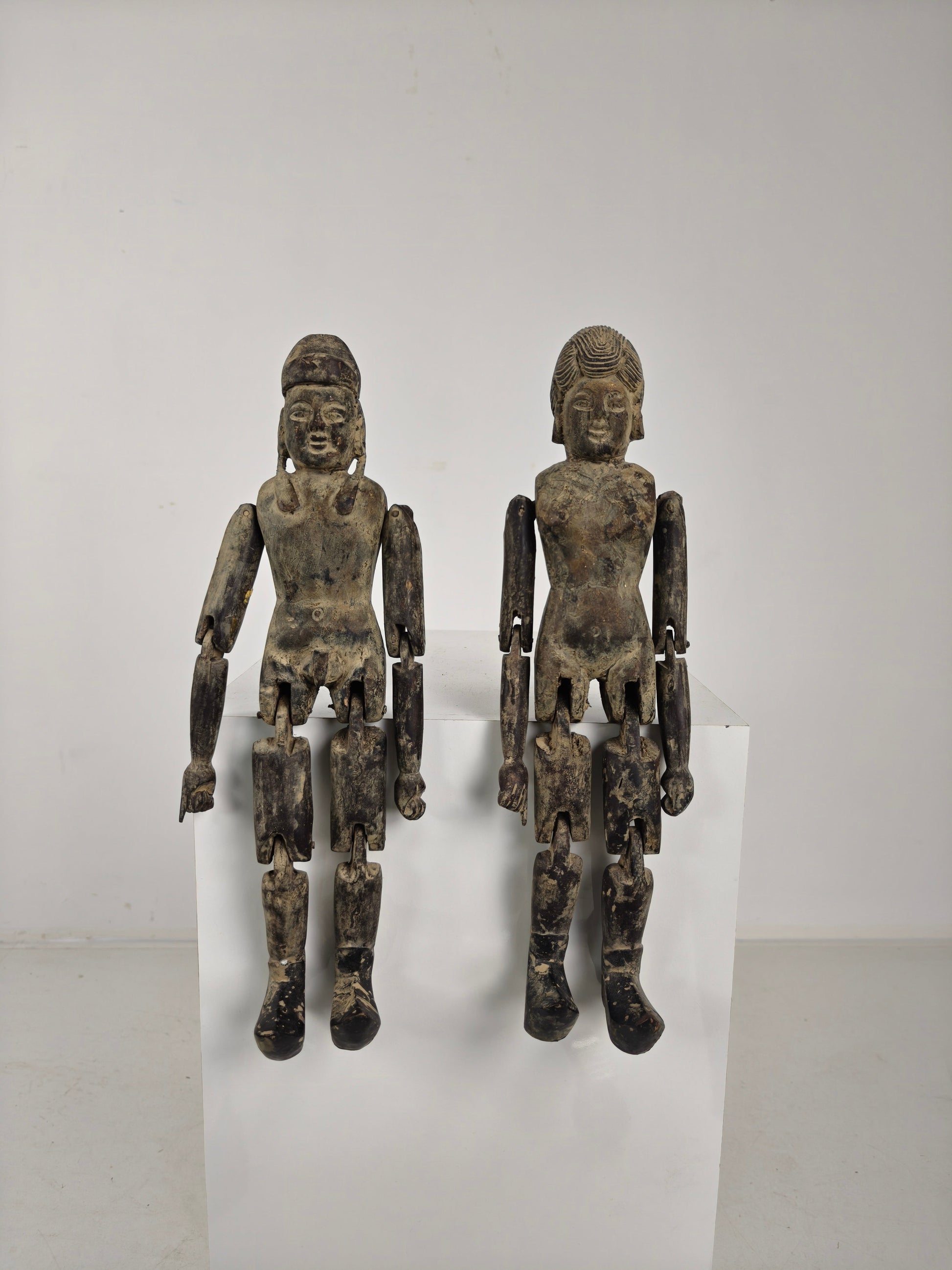 Antique Pair of Chinese Wooden Fertility Dolls – Boy & Girl Figures Antique Pair of Chinese Wooden Fertility Dolls – Boy & Girl Figures