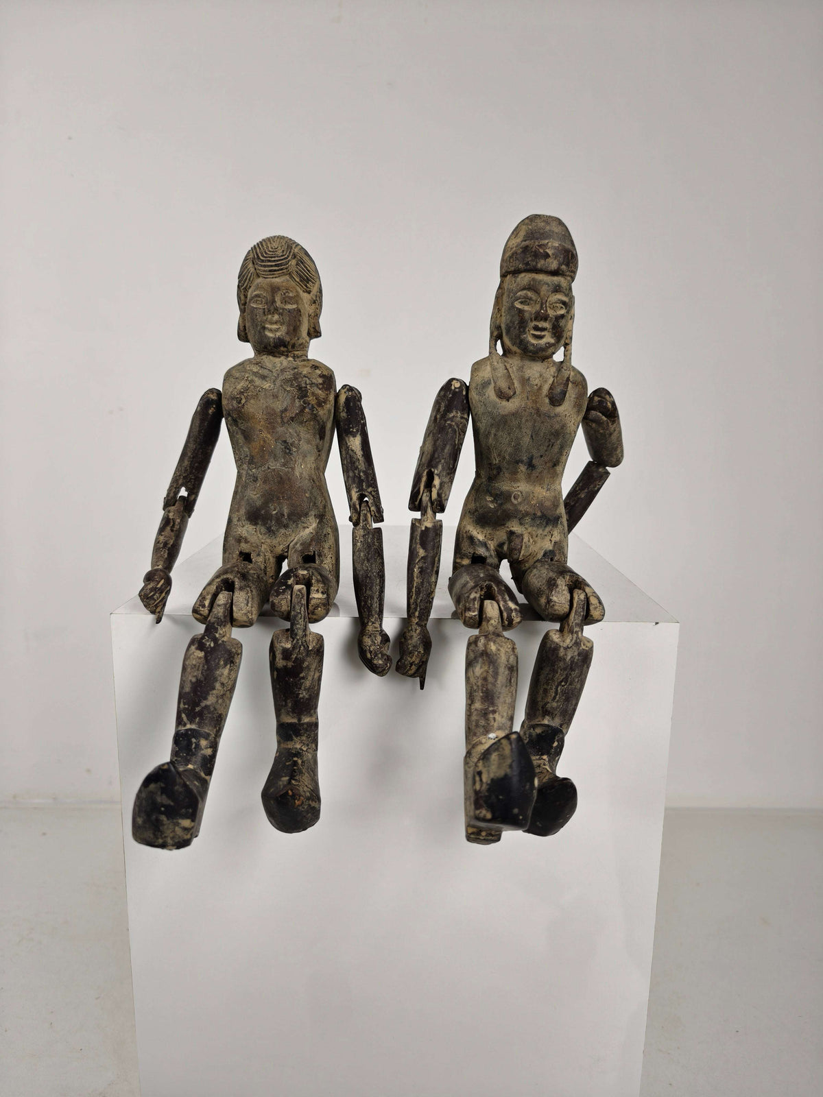 Antique Pair of Chinese Wooden Fertility Dolls – Boy & Girl Figures Antique Pair of Chinese Wooden Fertility Dolls – Boy & Girl Figures