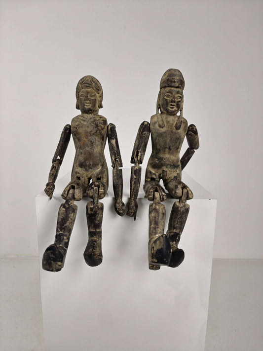 Antique Pair of Chinese Wooden Fertility Dolls – Boy & Girl Figures Antique Pair of Chinese Wooden Fertility Dolls – Boy & Girl Figures