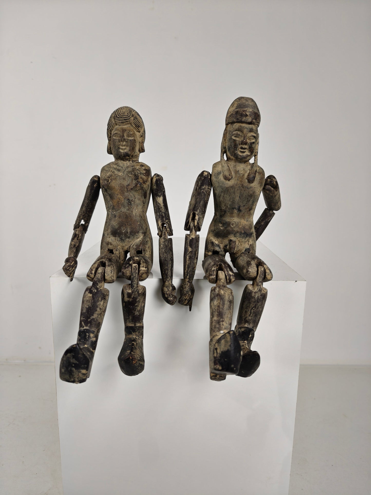 Antique Pair of Chinese Wooden Fertility Dolls – Boy & Girl Figures Antique Pair of Chinese Wooden Fertility Dolls – Boy & Girl Figures