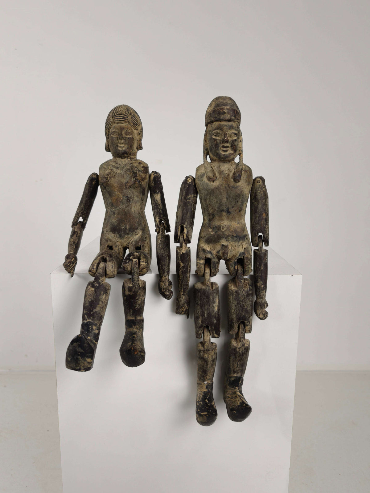 Antique Pair of Chinese Wooden Fertility Dolls – Boy & Girl Figures Antique Pair of Chinese Wooden Fertility Dolls – Boy & Girl Figures