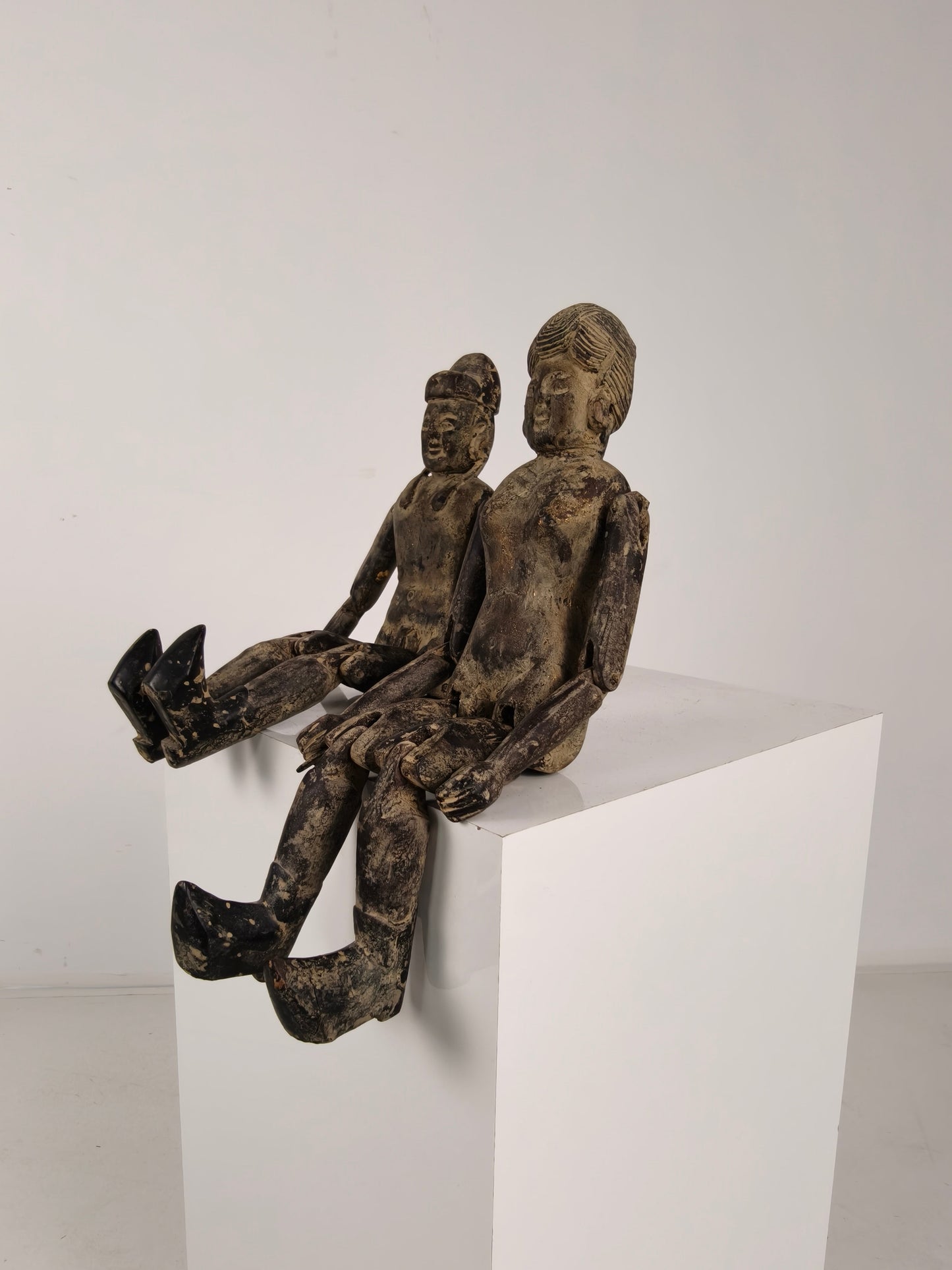 Antique Pair of Chinese Wooden Fertility Dolls – Boy & Girl Figures Antique Pair of Chinese Wooden Fertility Dolls – Boy & Girl Figures
