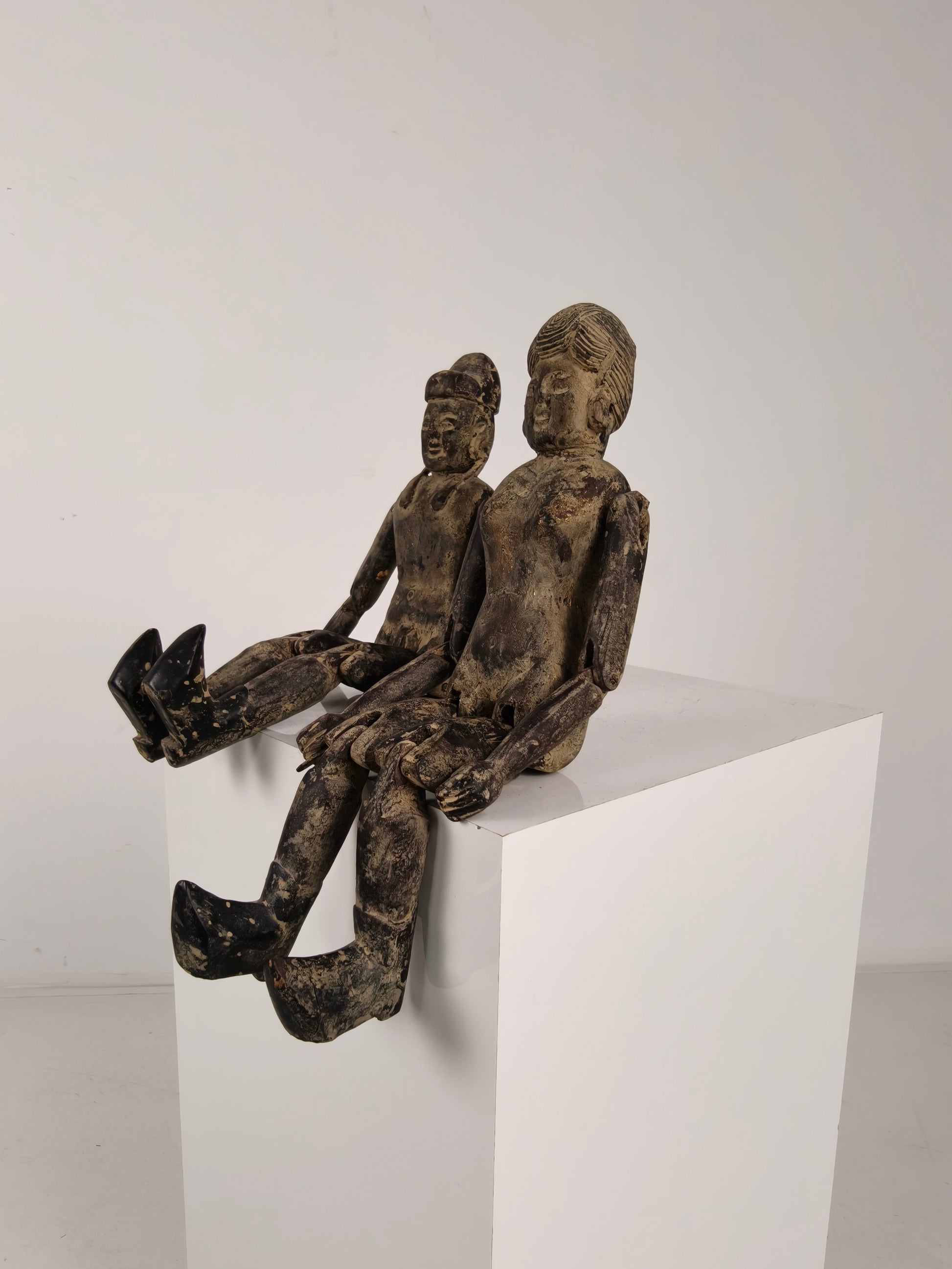 Antique Pair of Chinese Wooden Fertility Dolls – Boy & Girl Figures Antique Pair of Chinese Wooden Fertility Dolls – Boy & Girl Figures