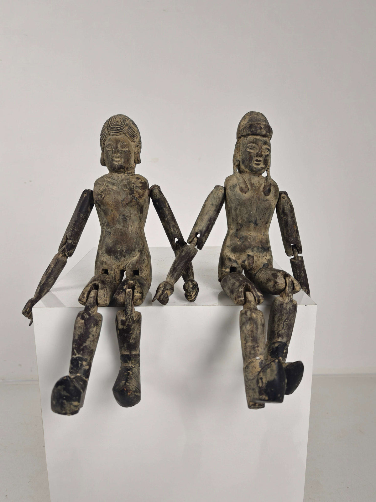 Antique Pair of Chinese Wooden Fertility Dolls – Boy & Girl Figures Antique Pair of Chinese Wooden Fertility Dolls – Boy & Girl Figures