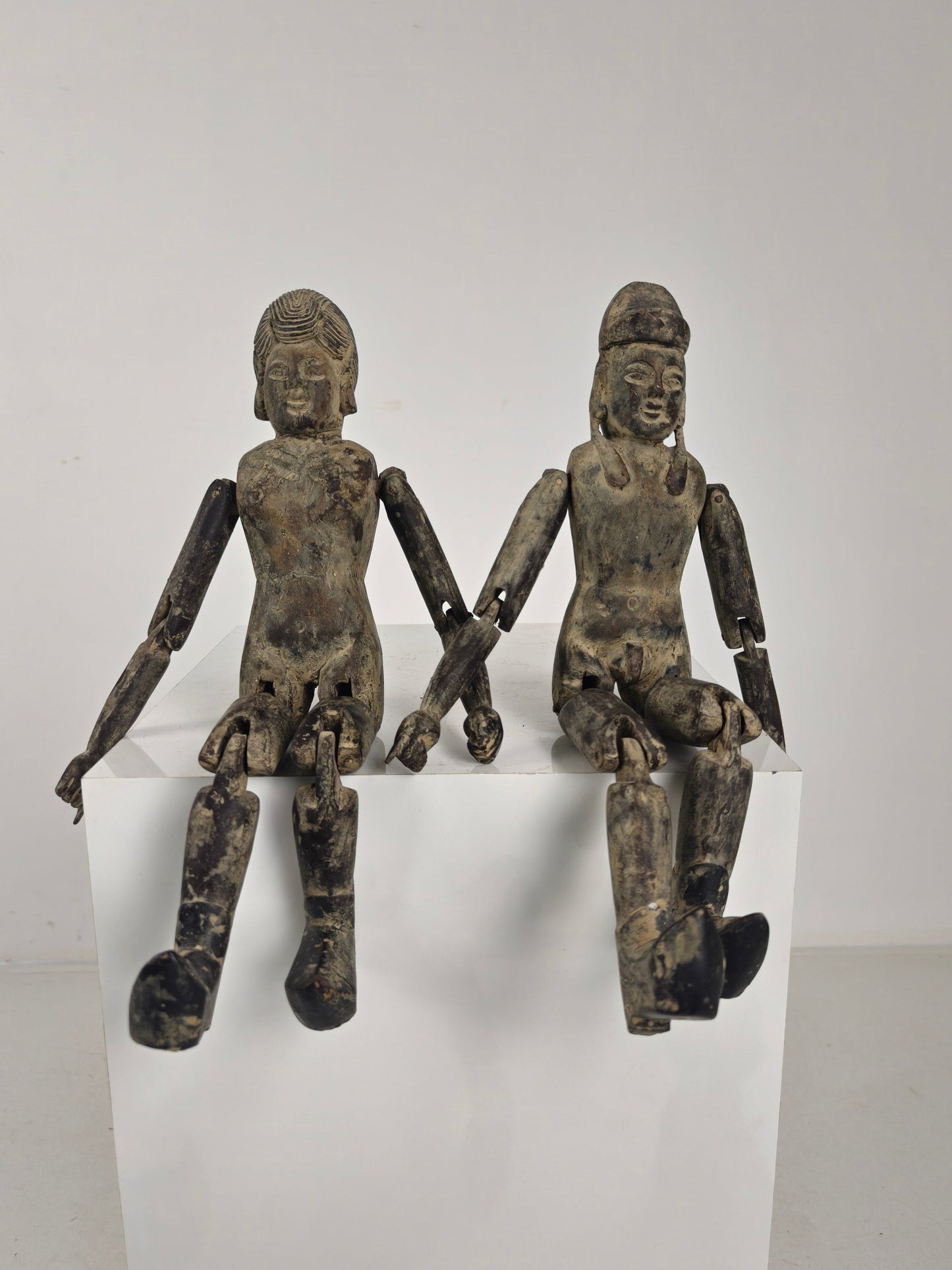 Antique Pair of Chinese Wooden Fertility Dolls – Boy & Girl Figures Antique Pair of Chinese Wooden Fertility Dolls – Boy & Girl Figures