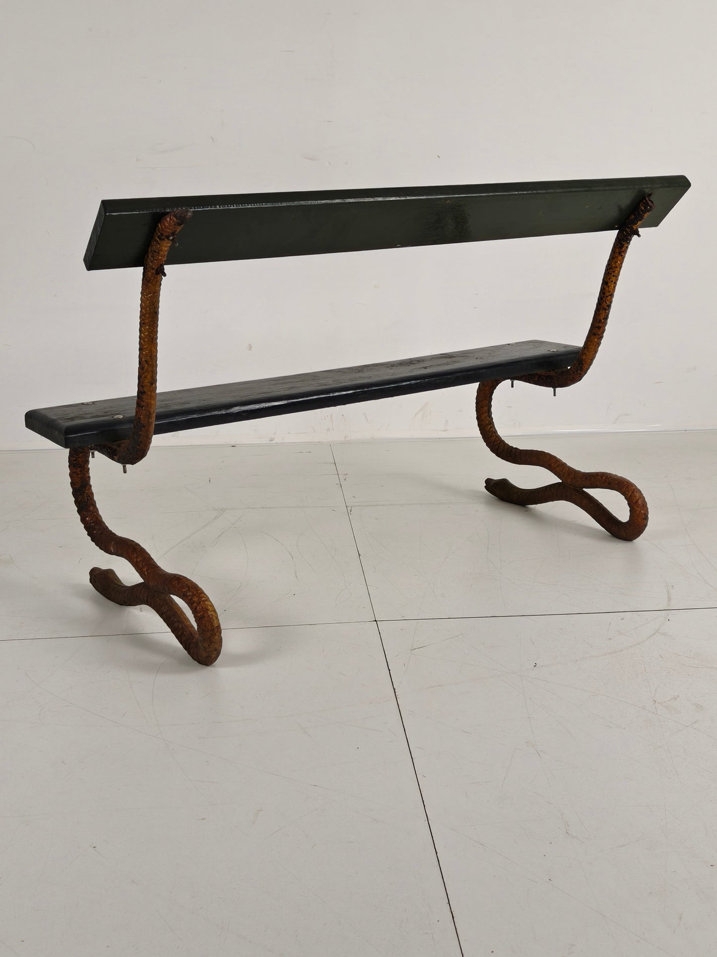 Antique Victorian Cast Iron Snake Garden Bench Antique Victorian Cast Iron Snake Garden Bench