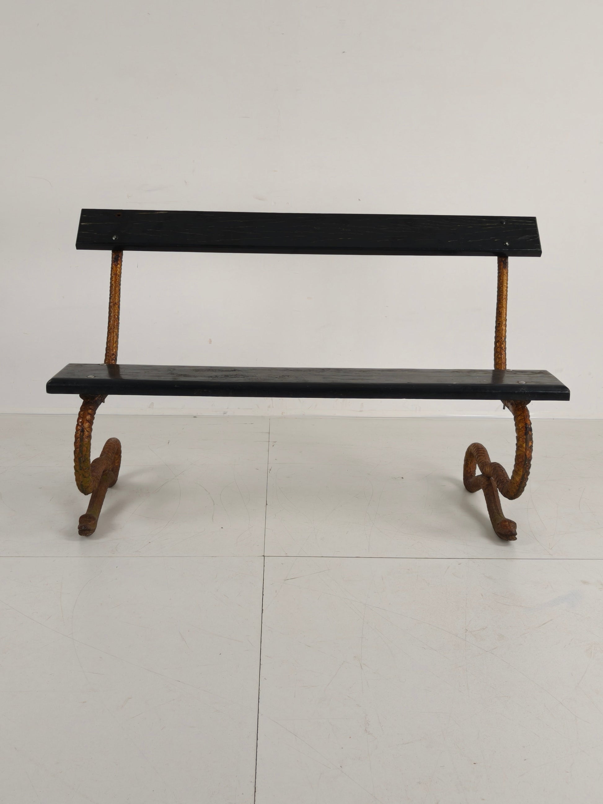 Antique Victorian Cast Iron Snake Garden Bench Antique Victorian Cast Iron Snake Garden Bench