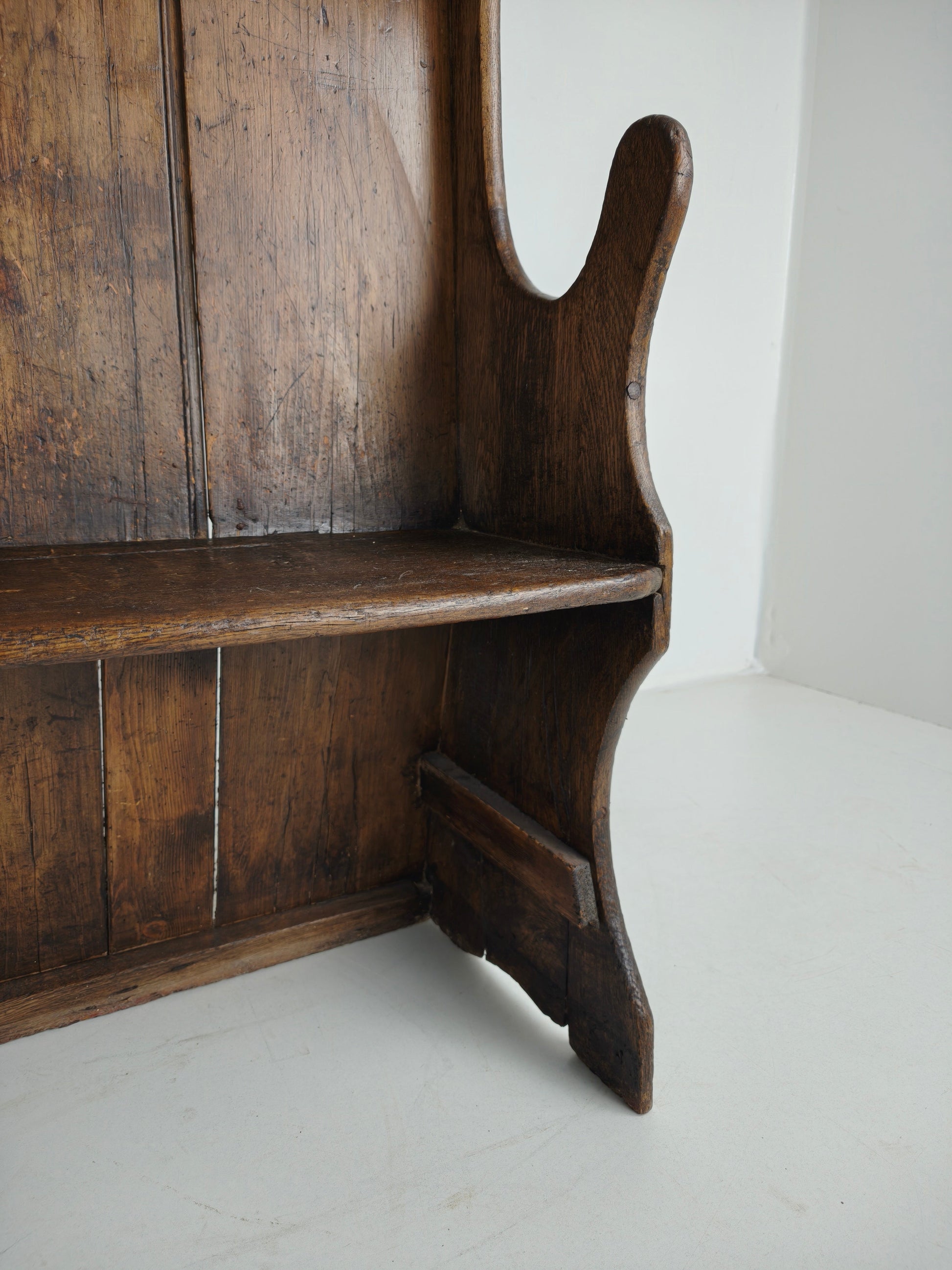 Antique Westcountry Pine /oak High Back Settle 1800s Antique Westcountry Pine /oak High Back Settle 1800s