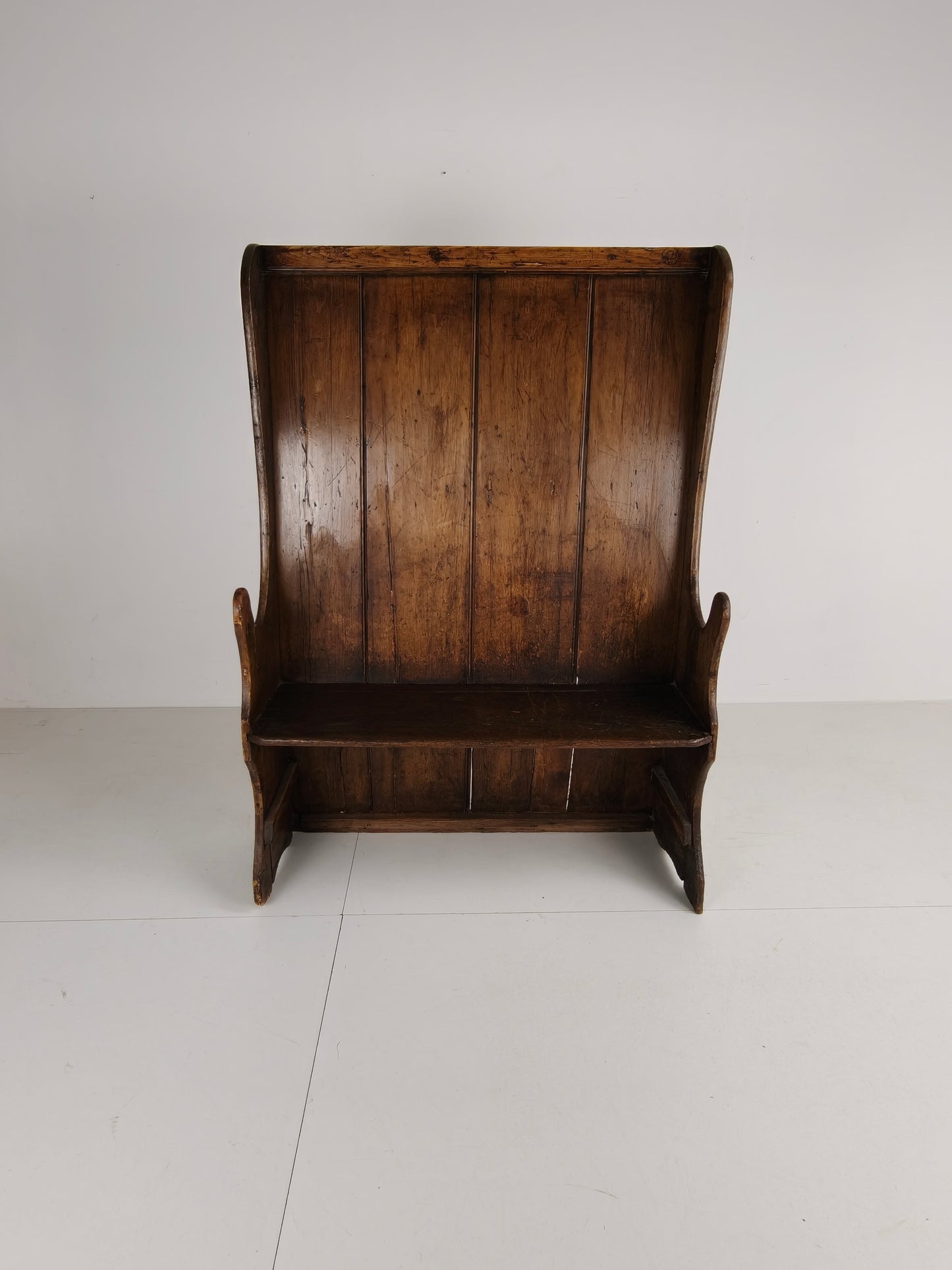 Antique Westcountry Pine /oak High Back Settle 1800s Antique Westcountry Pine /oak High Back Settle 1800s