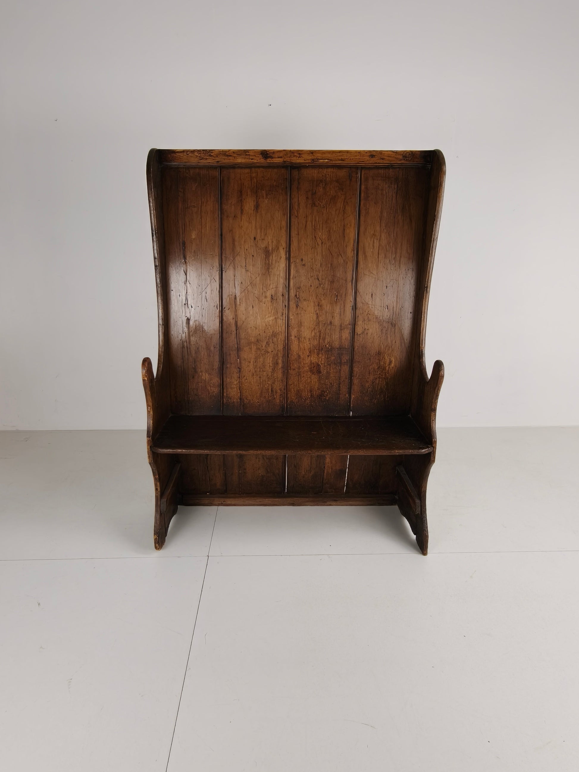 Antique Westcountry Pine /oak High Back Settle 1800s Antique Westcountry Pine /oak High Back Settle 1800s