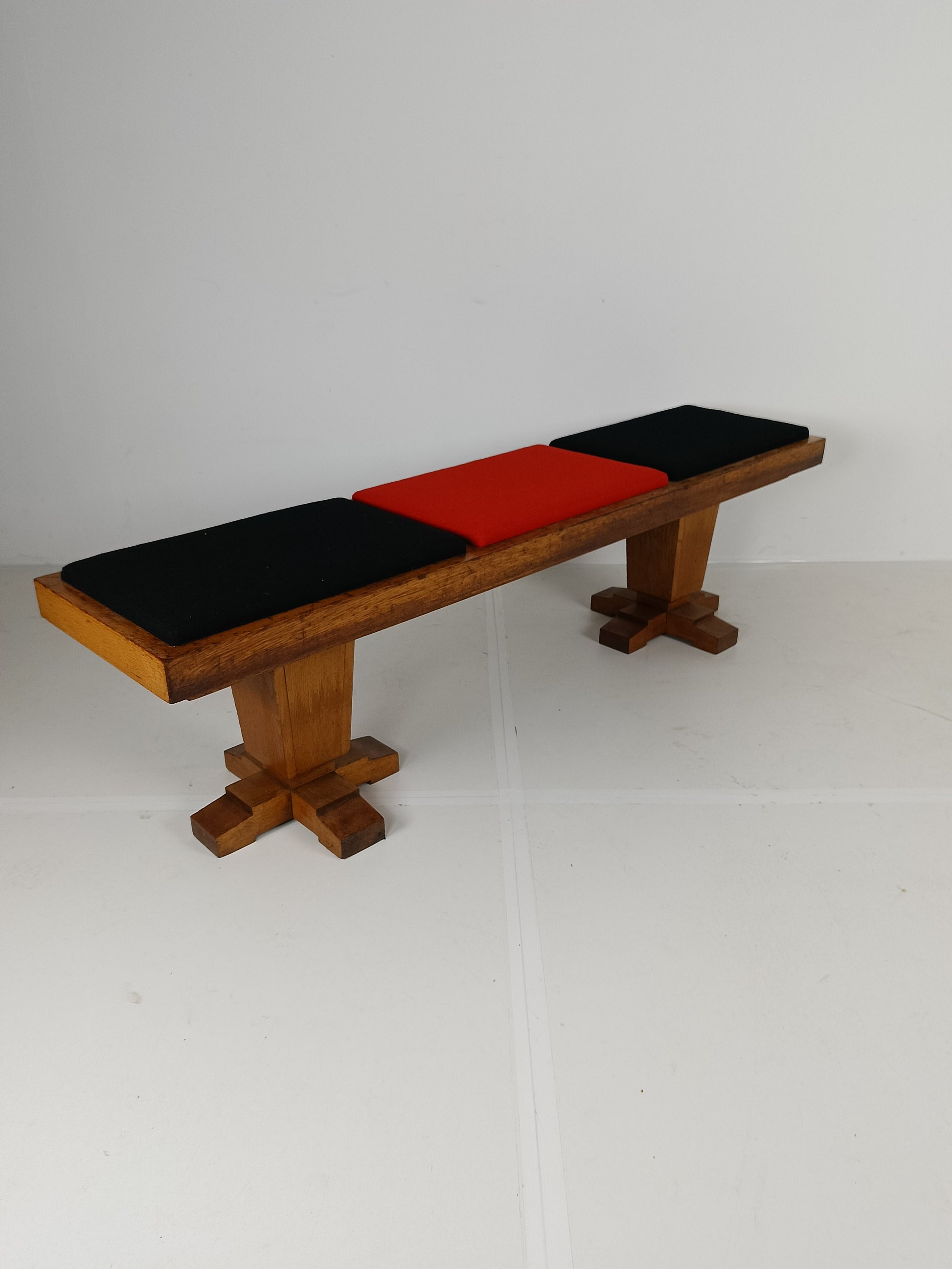 Art Deco Church Bench Reupholstered Art Deco Church Bench Reupholstered