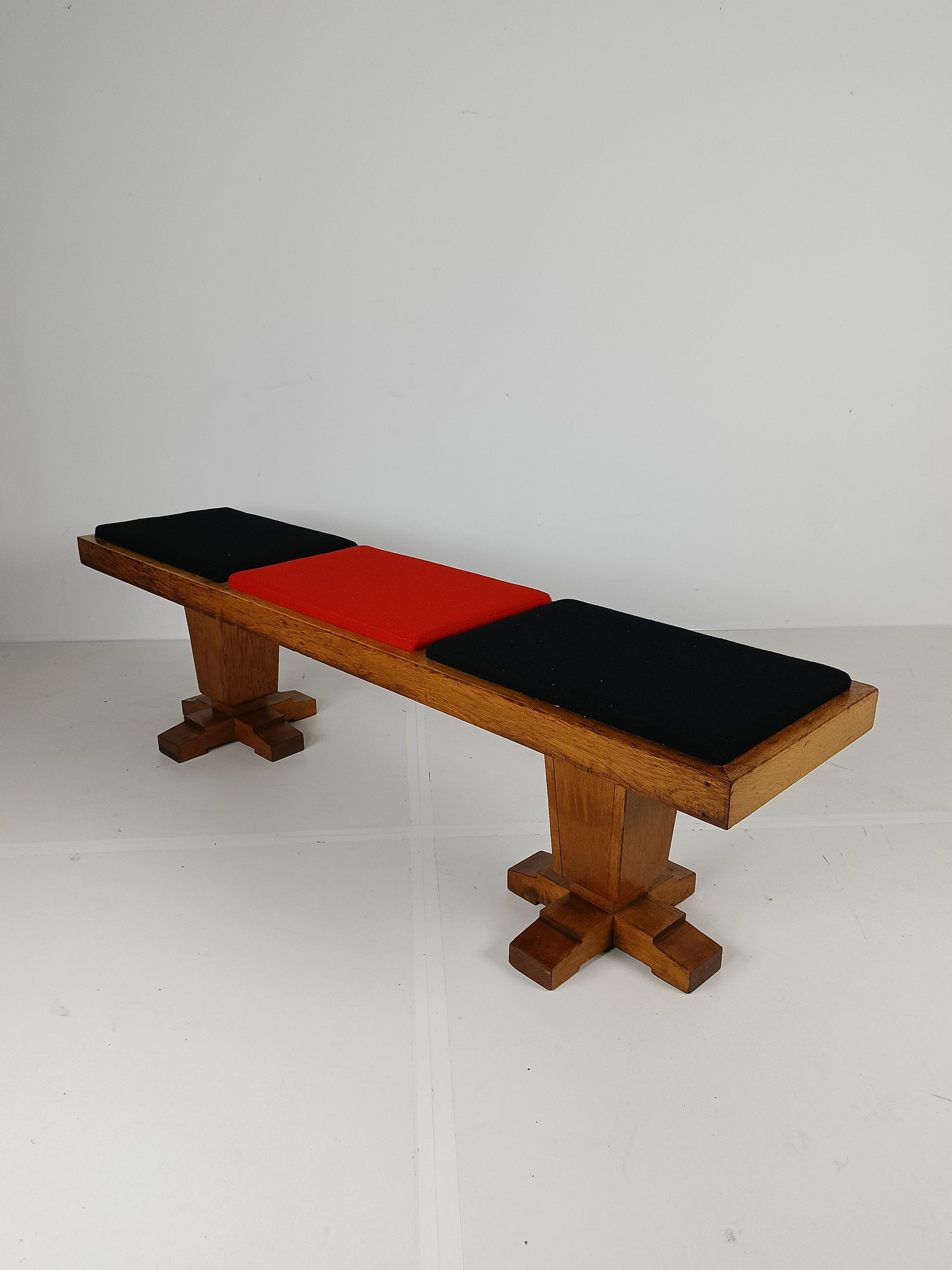 Art Deco Church Bench Reupholstered Art Deco Church Bench Reupholstered