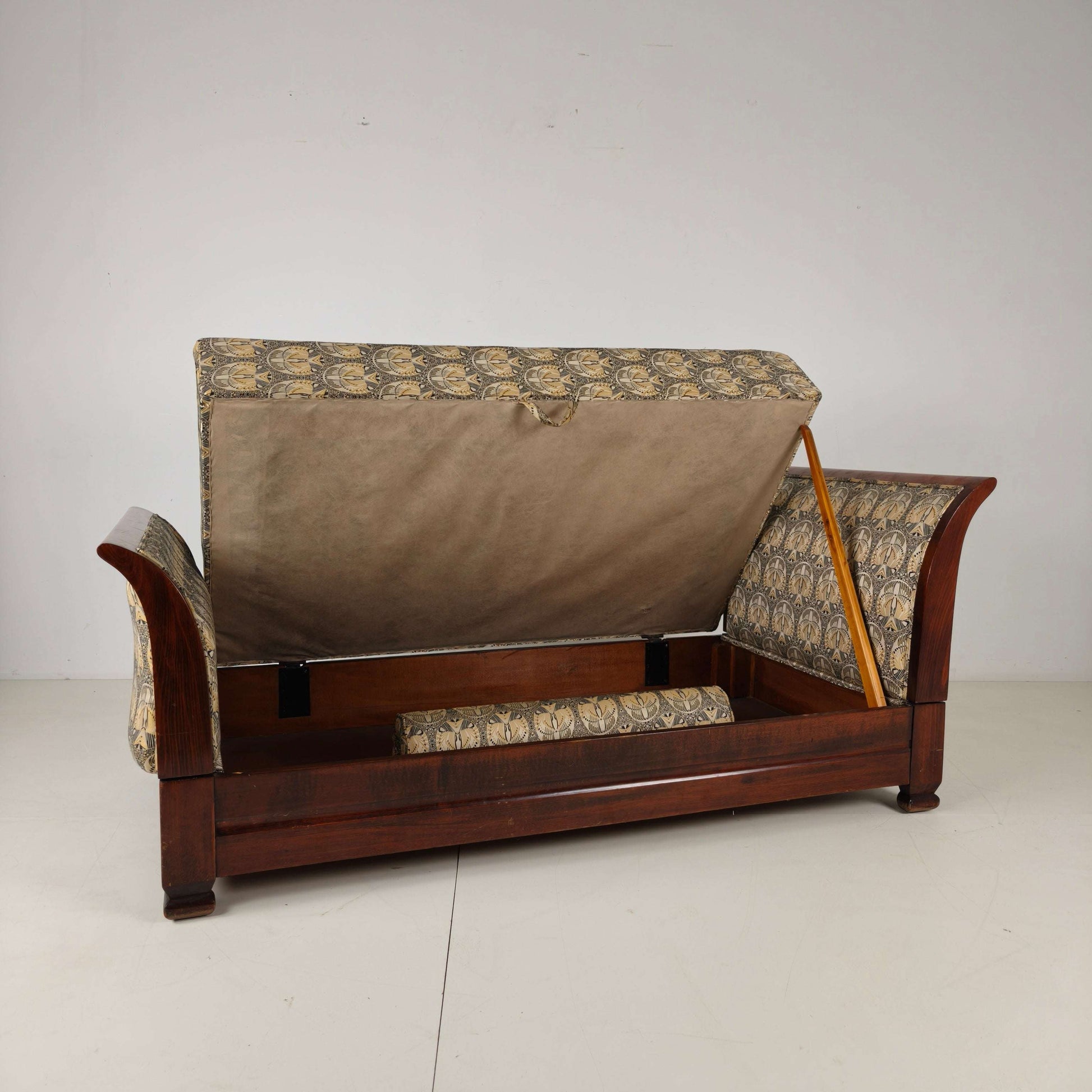 Art Deco Daybed with Hidden Storage & Adjustable Positions Art Deco Daybed with Hidden Storage & Adjustable Positions