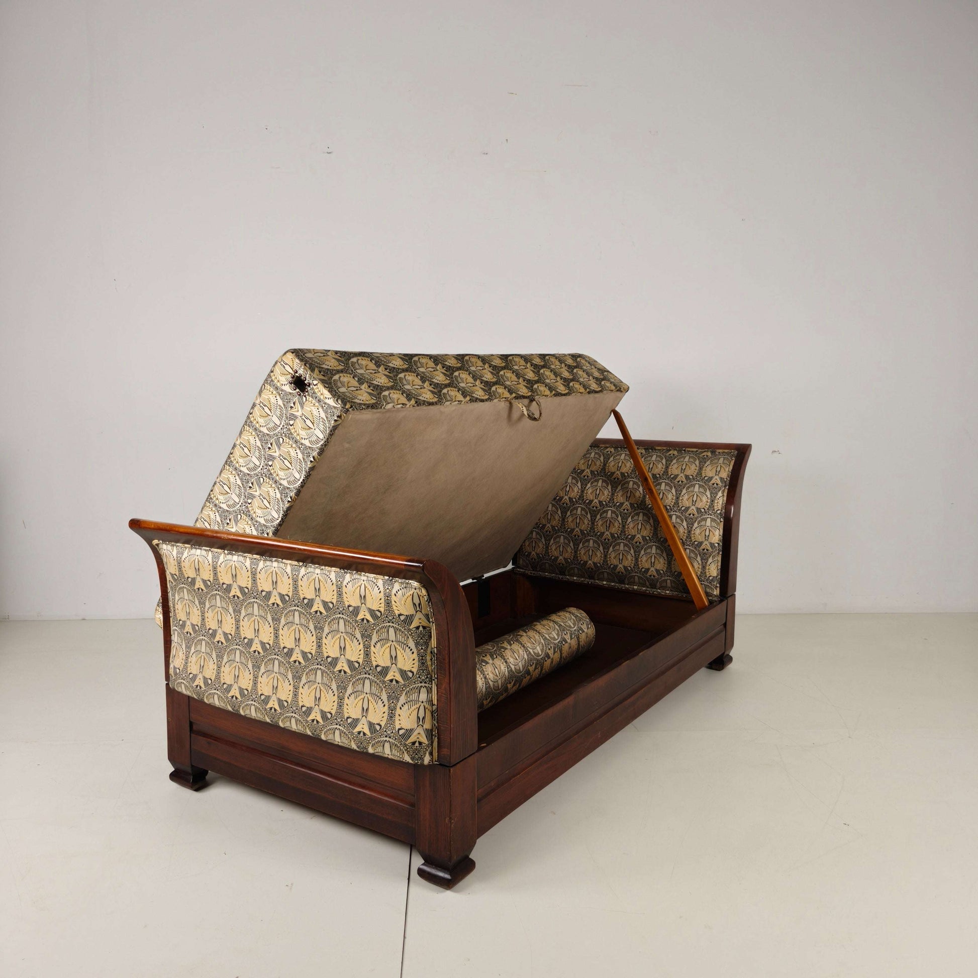 Art Deco Daybed with Hidden Storage & Adjustable Positions Art Deco Daybed with Hidden Storage & Adjustable Positions