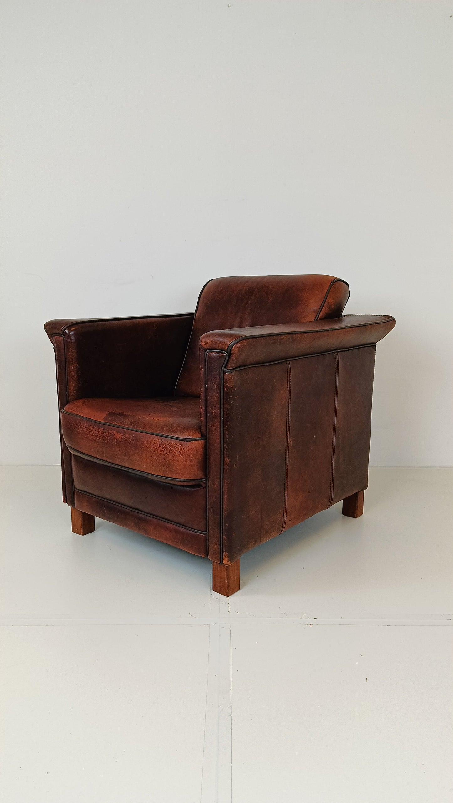 Art Deco Sheep Leather Arm Chair Art Deco Sheep Leather Arm Chair