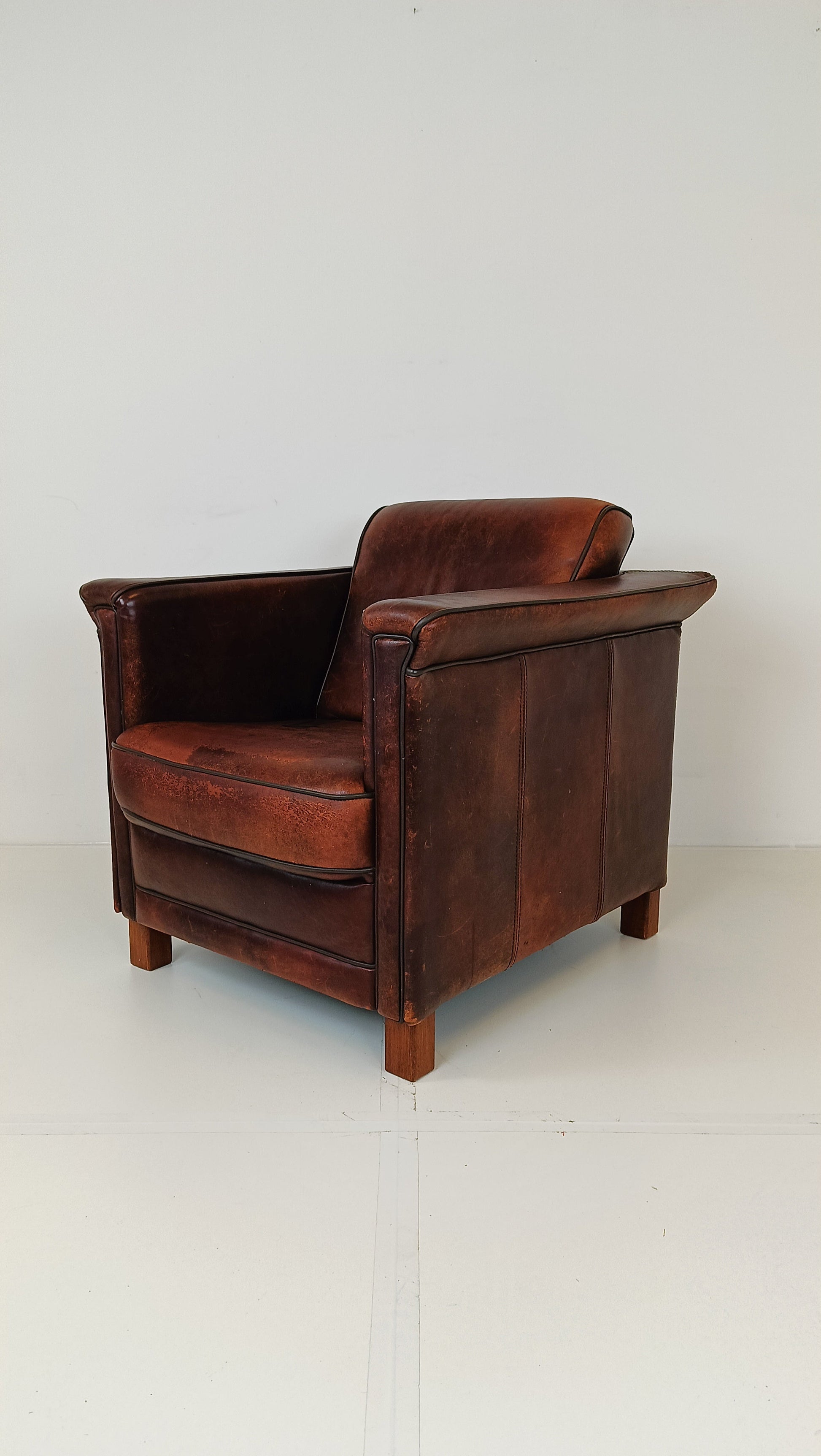Art Deco Sheep Leather Arm Chair Art Deco Sheep Leather Arm Chair